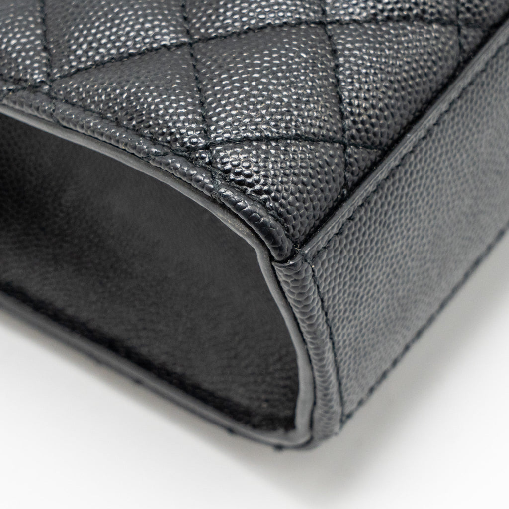 SAINT LAURENT/YSL MEDIUM ENVELOPE BAG CALFSKIN BLACK GHW