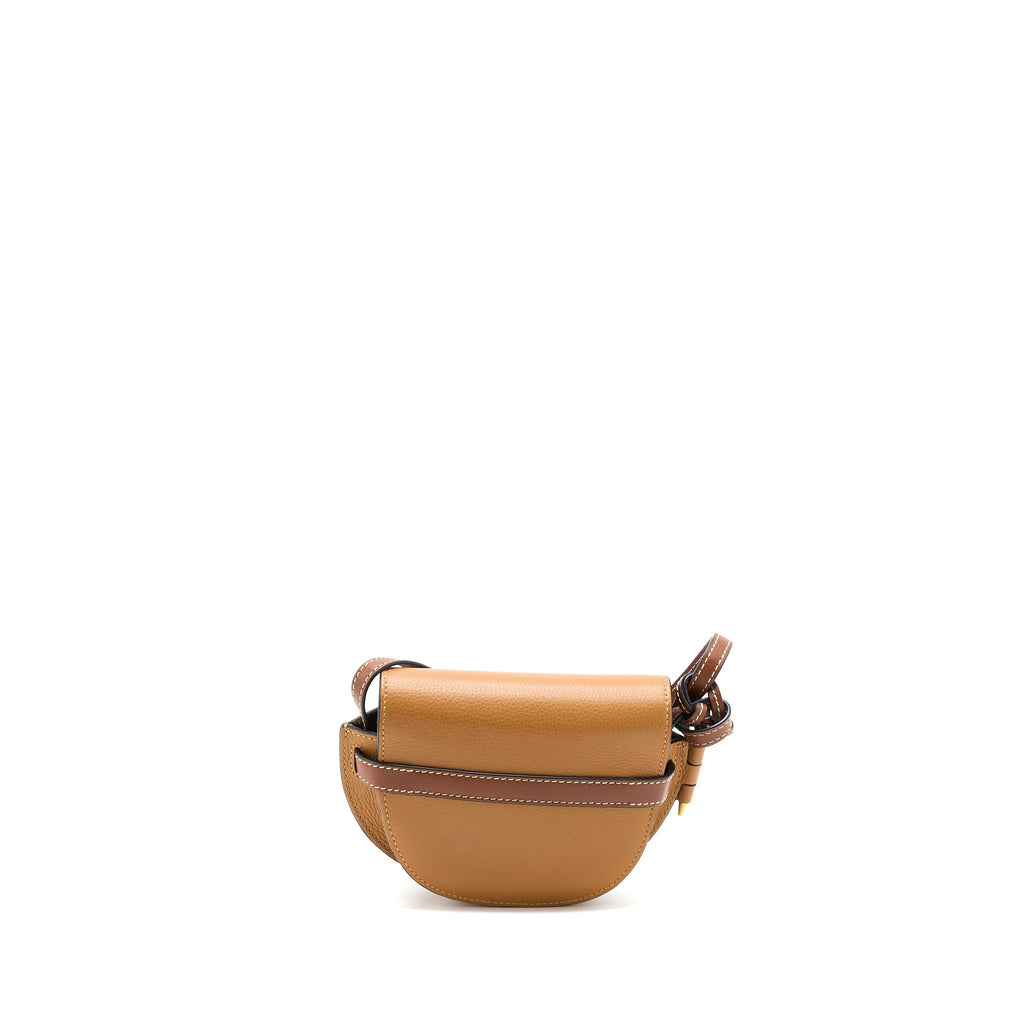 LOEWE MINI GATE CALFSKIN CARAMEL/PECAN GHW