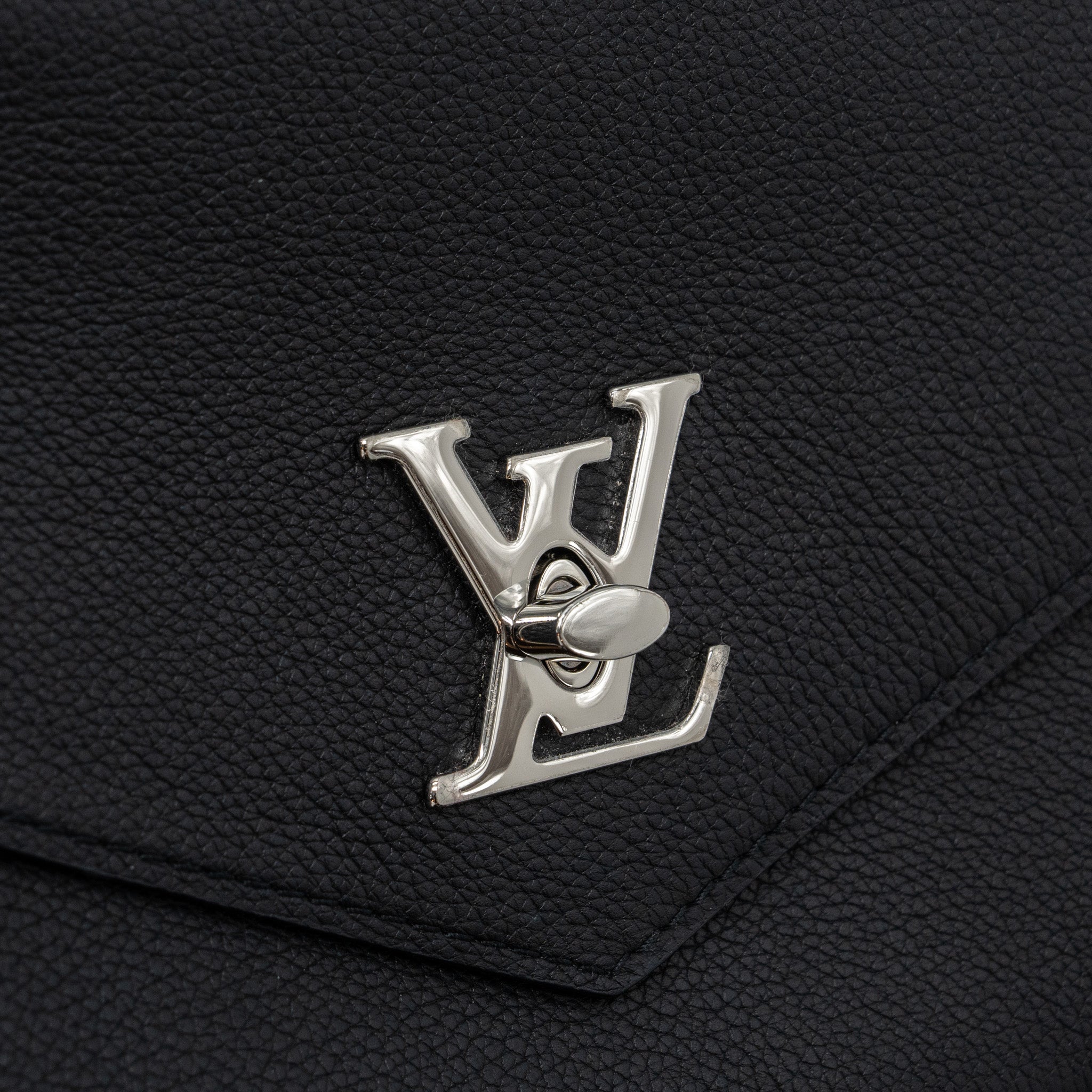 LOUIS VUITTON MYLOCKME SATCHEL CHAIN BAG CALFSKIN BLACK SHW
