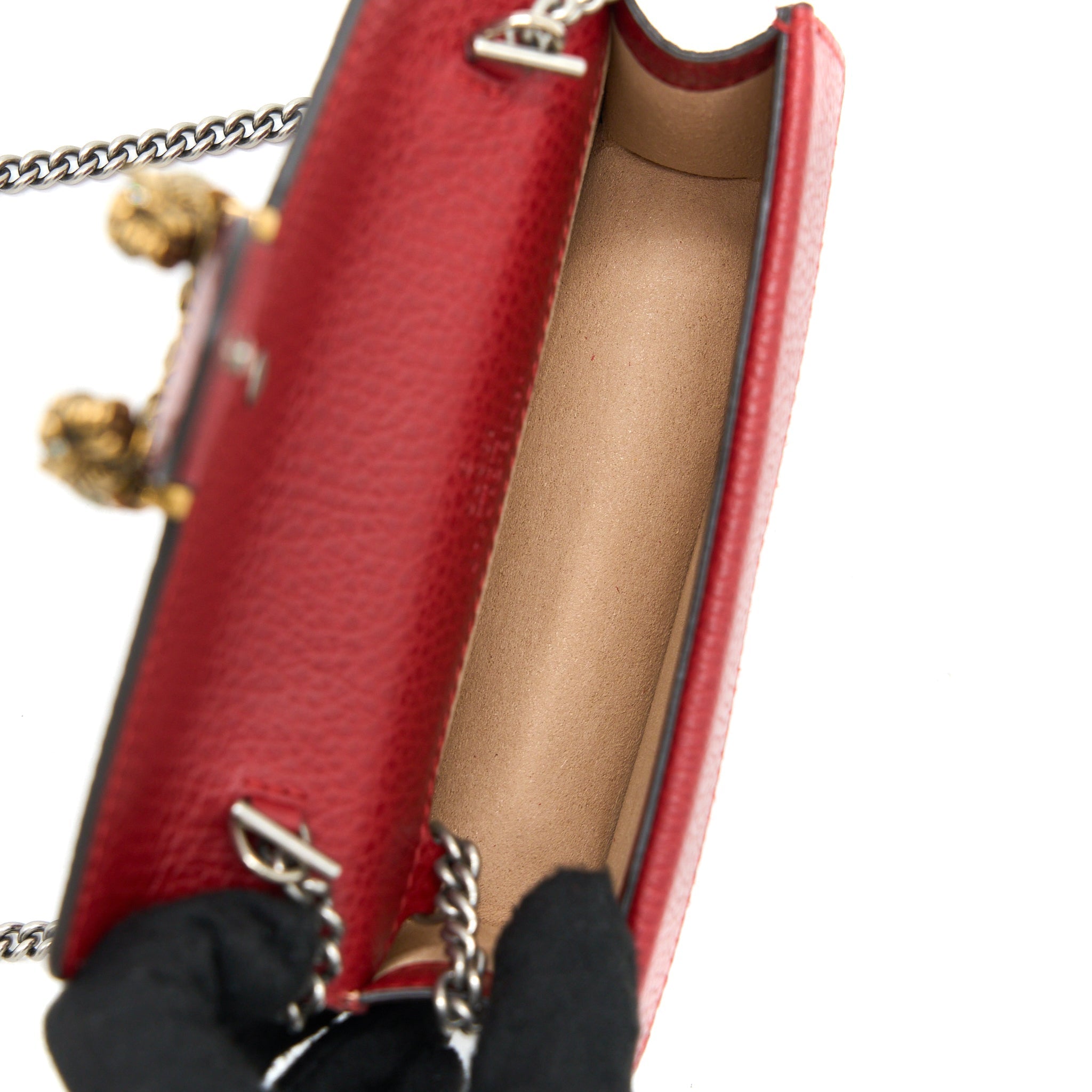 GUCCI SUPER MINI DIONYSUS CALFSKIN RED RUTHENIUM SHW