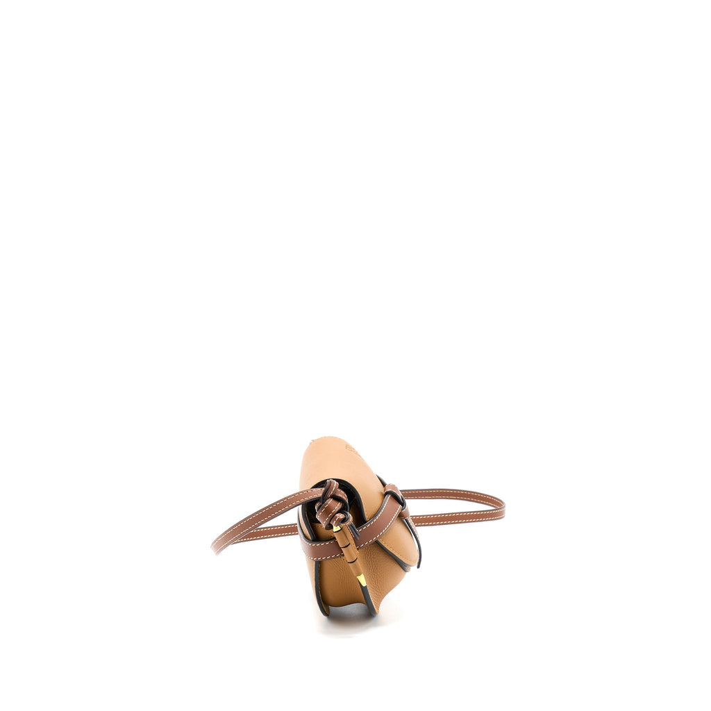 LOEWE MINI GATE CALFSKIN CARAMEL/PECAN GHW