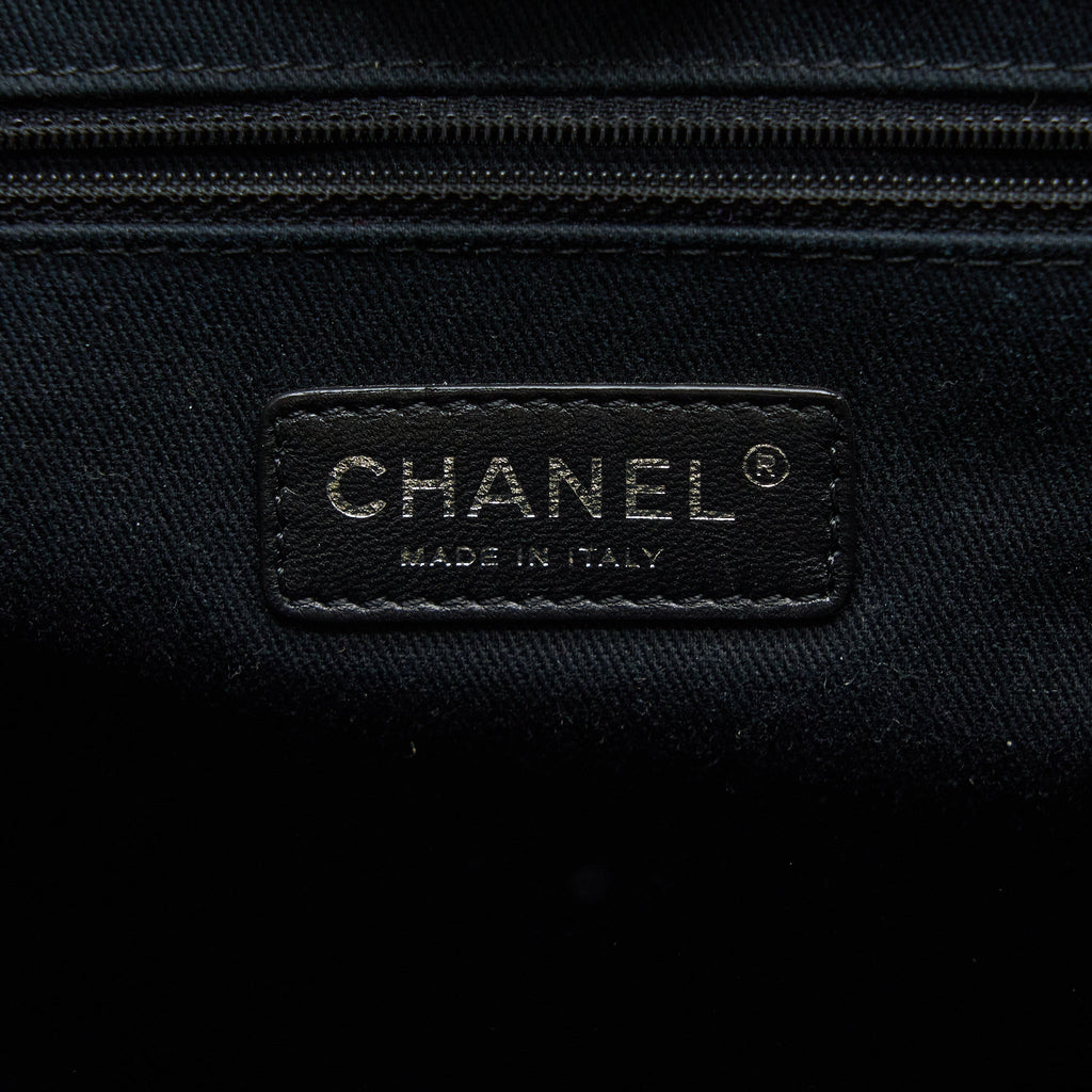 CHANEL DEAUVILLE TOTE CANVAS DARK BEIGE SHW