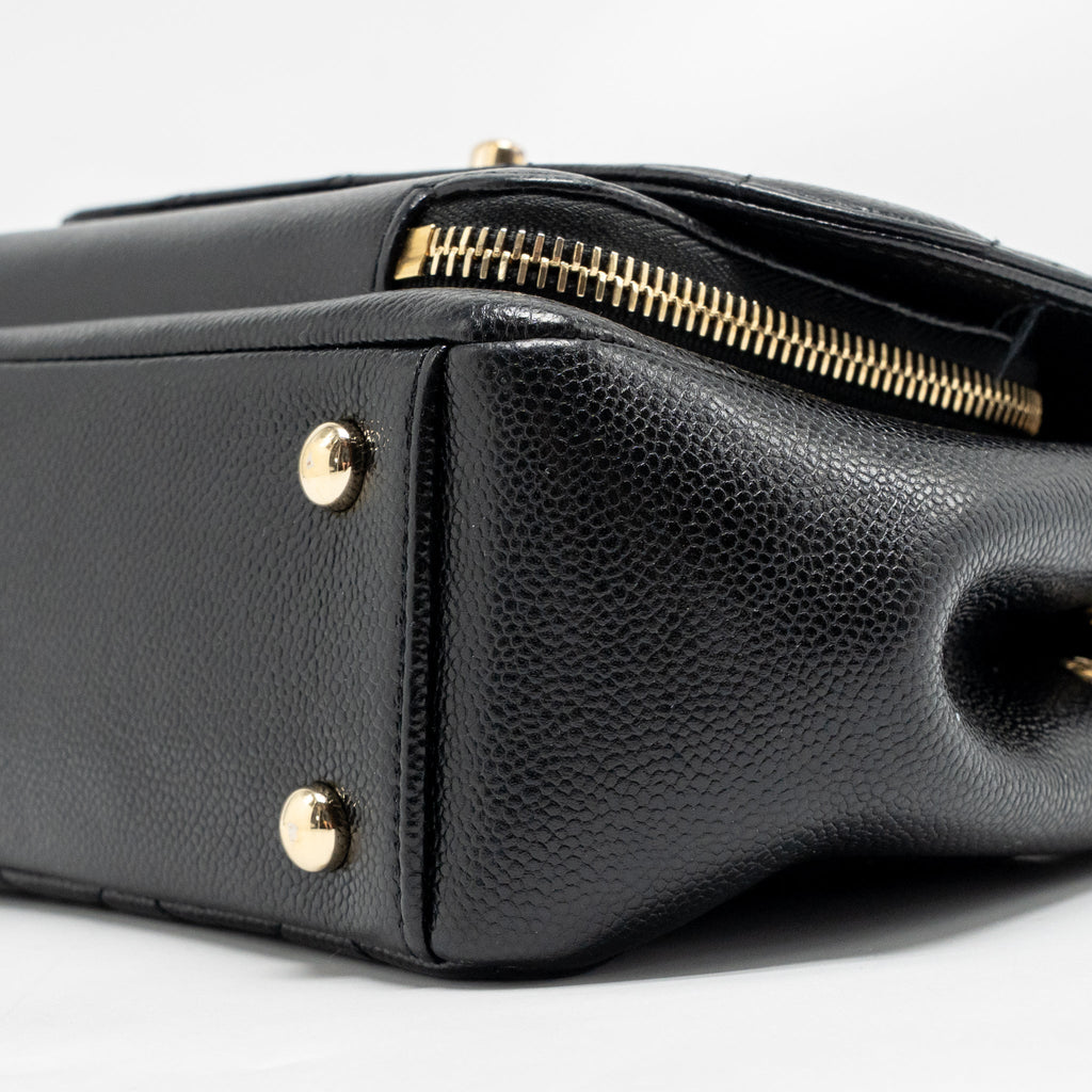 CHANEL SMALL BUSINESS AFFINITY CAVIAR BLACK LGHW