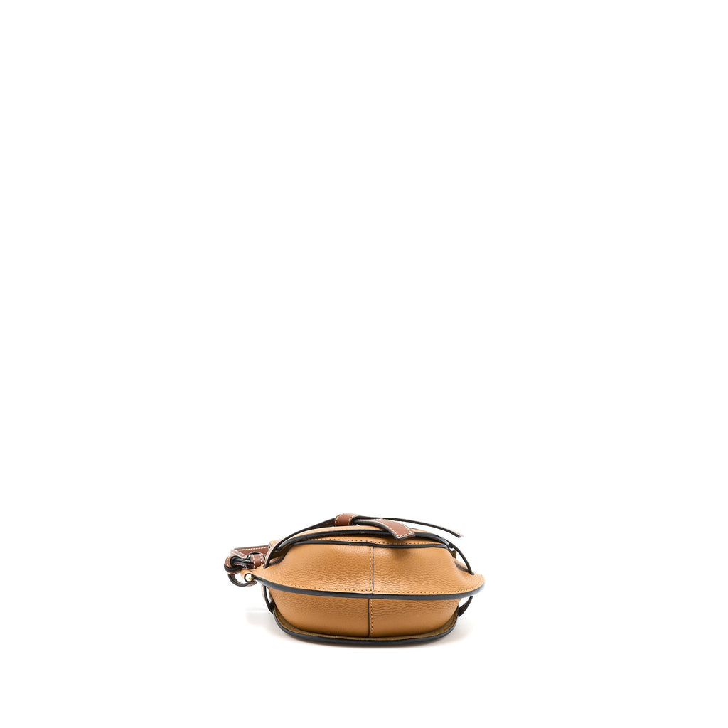 LOEWE MINI GATE CALFSKIN CARAMEL/PECAN GHW