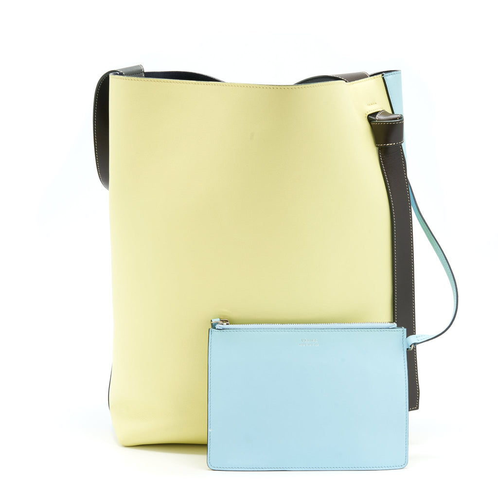 CELINE SMALL TWISTED CABAS TOTE POOL/ BERGAMOTE SHW