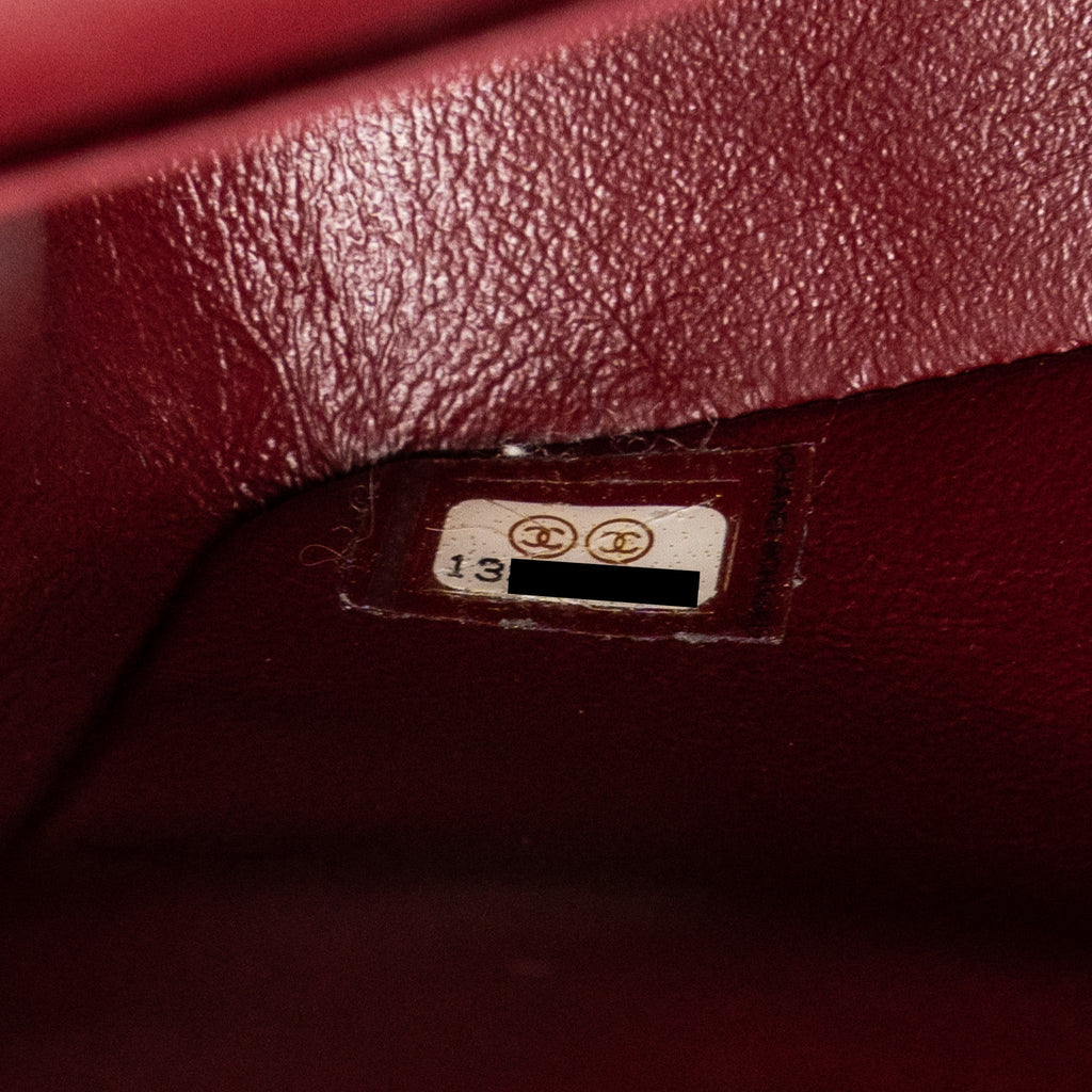 CHANEL MEDIUM CLASSIC DOUBLE FLAP BAG CAVIAR DARK RED SHW