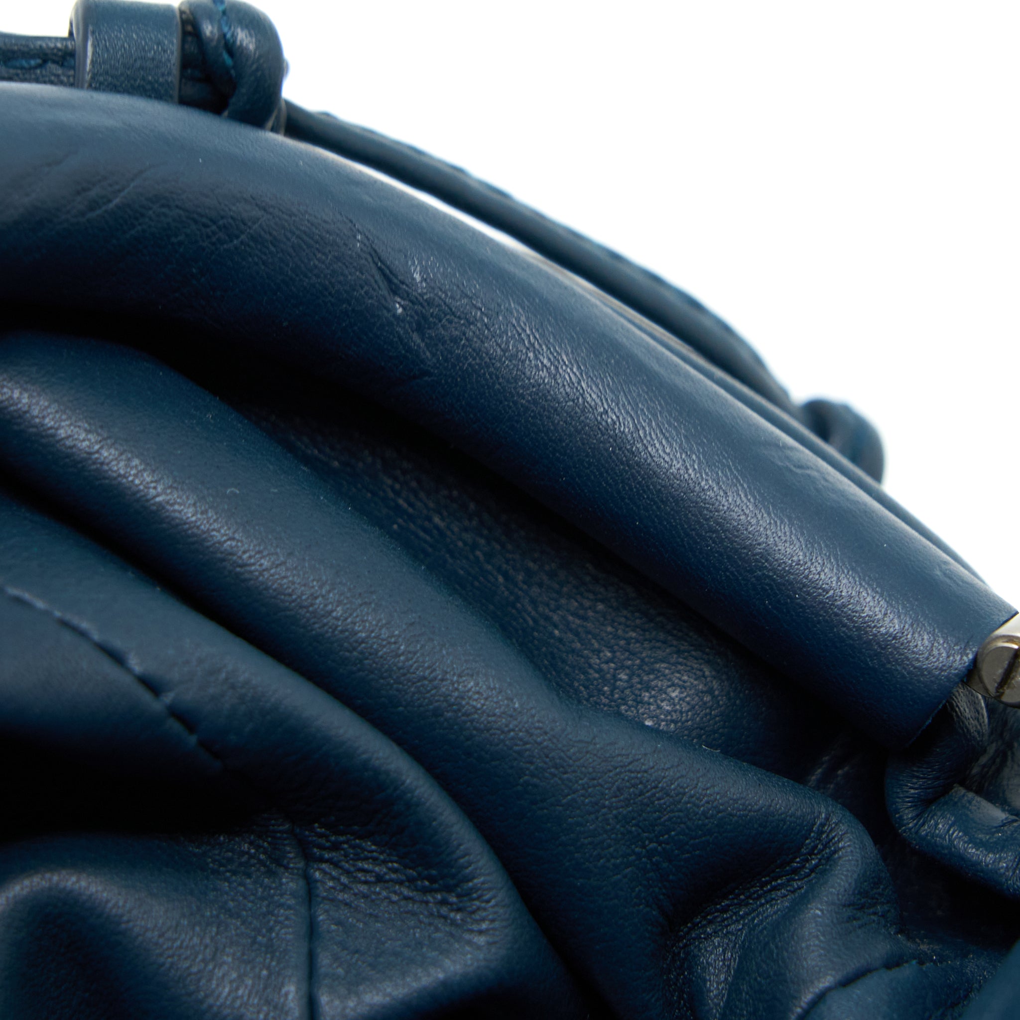 BOTTEGA VENETA MINI POUCH CALFSKIN DARK BLUE SHW