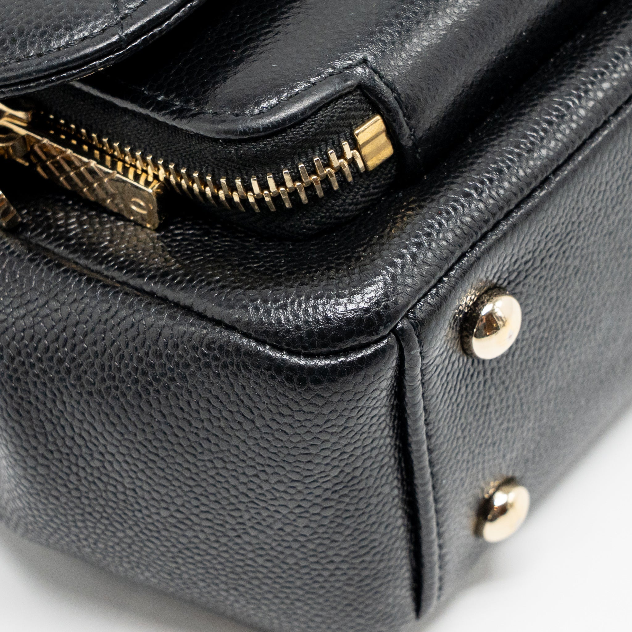 CHANEL SMALL BUSINESS AFFINITY CAVIAR BLACK LGHW