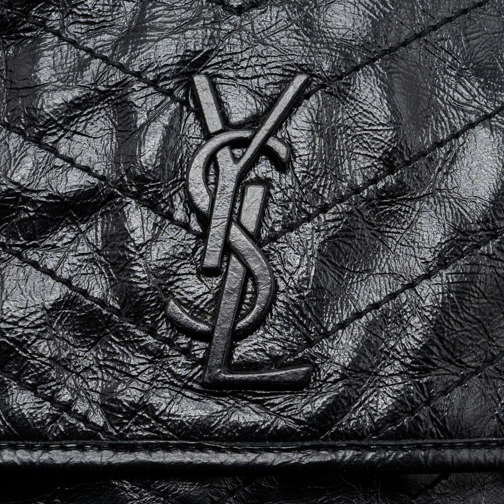 SAINT LAURENT MEDIUM NIKI CALFSKIN LEATHER BLACK SHW