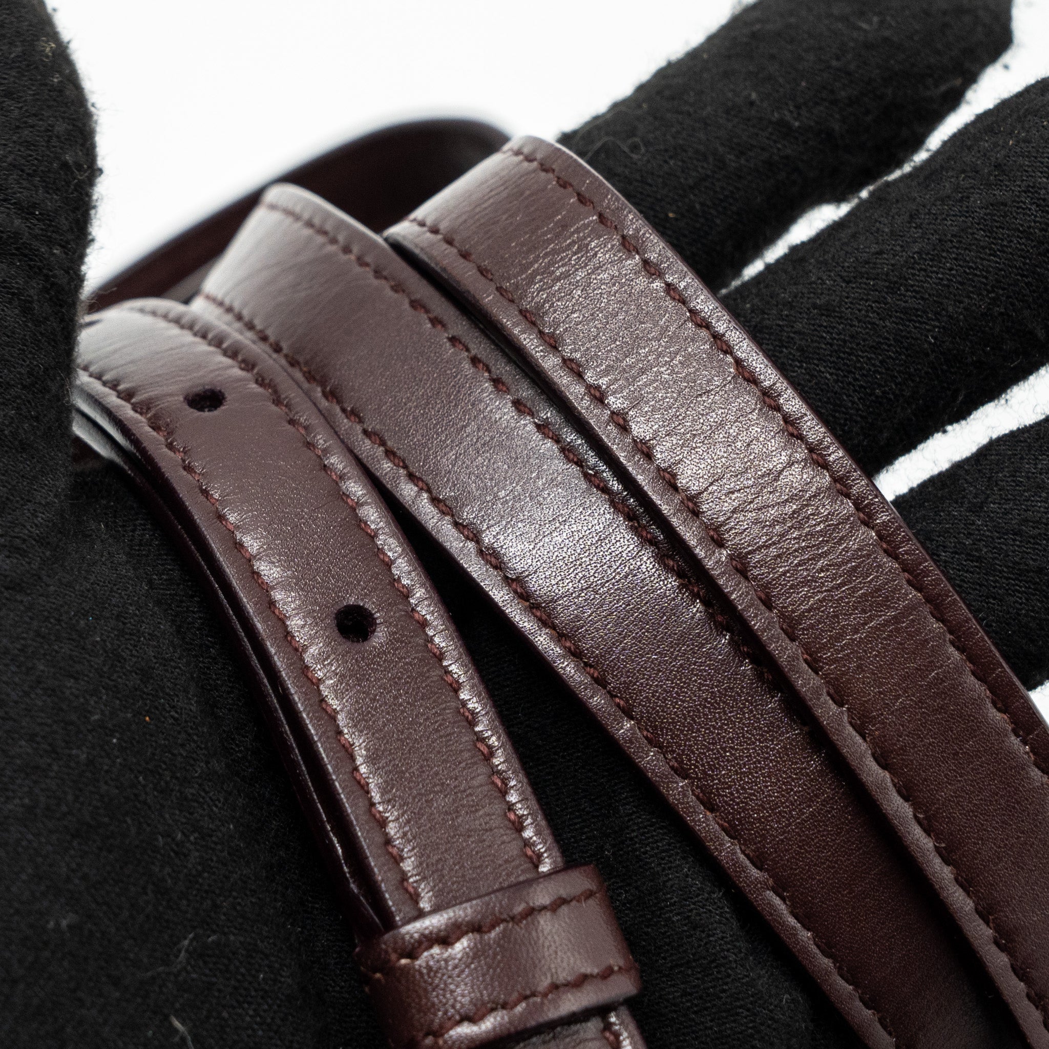 SAINT LAURENT/YSL BELLACHASSE CALFSKIN DARK RED BRUSHED GHW