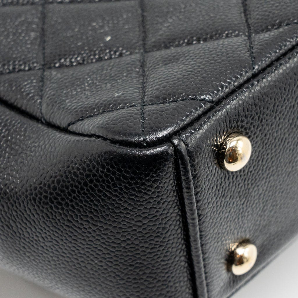 CHANEL SMALL BUSINESS AFFINITY CAVIAR BLACK LGHW