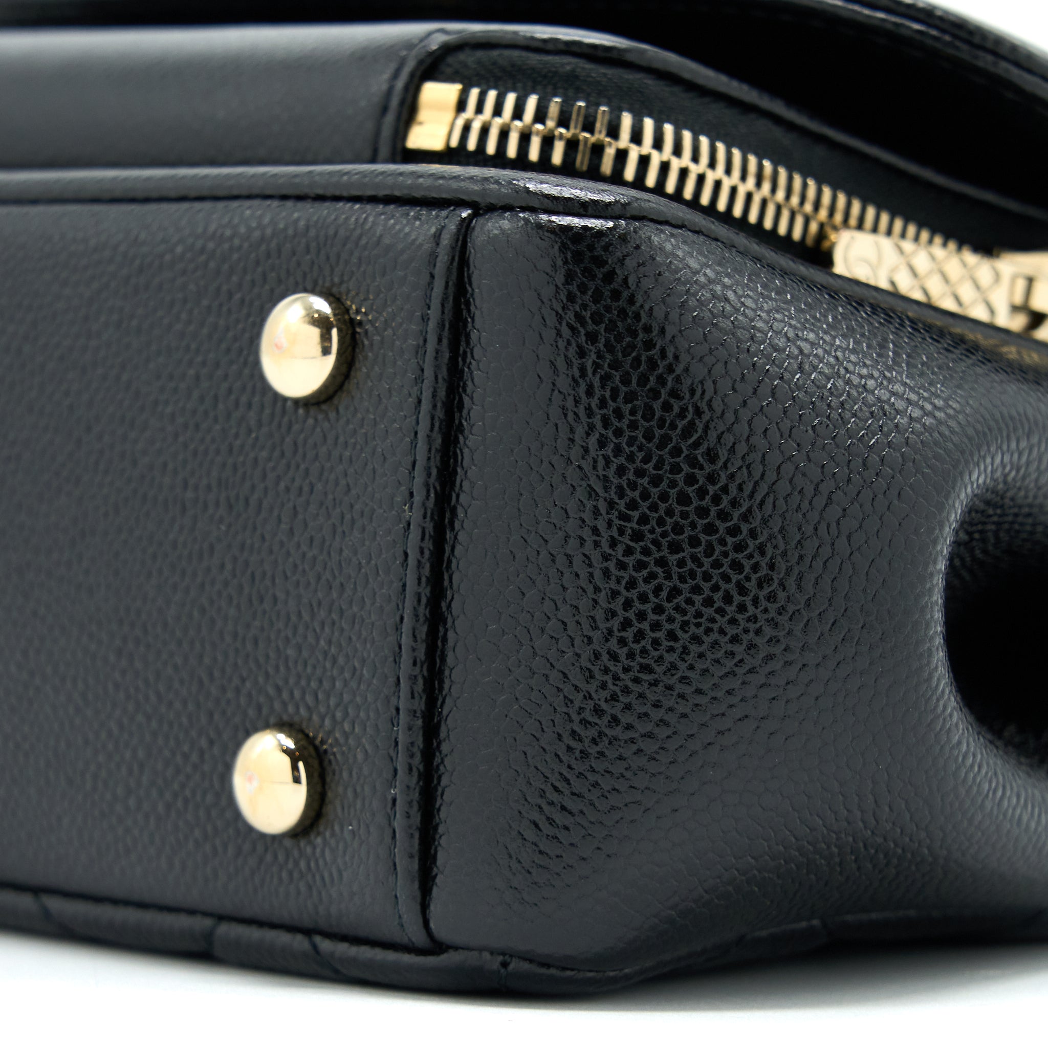 CHANEL SMALL BUSINESS AFFINITY CAVIAR BLACK LGHW (MICROCHIP)