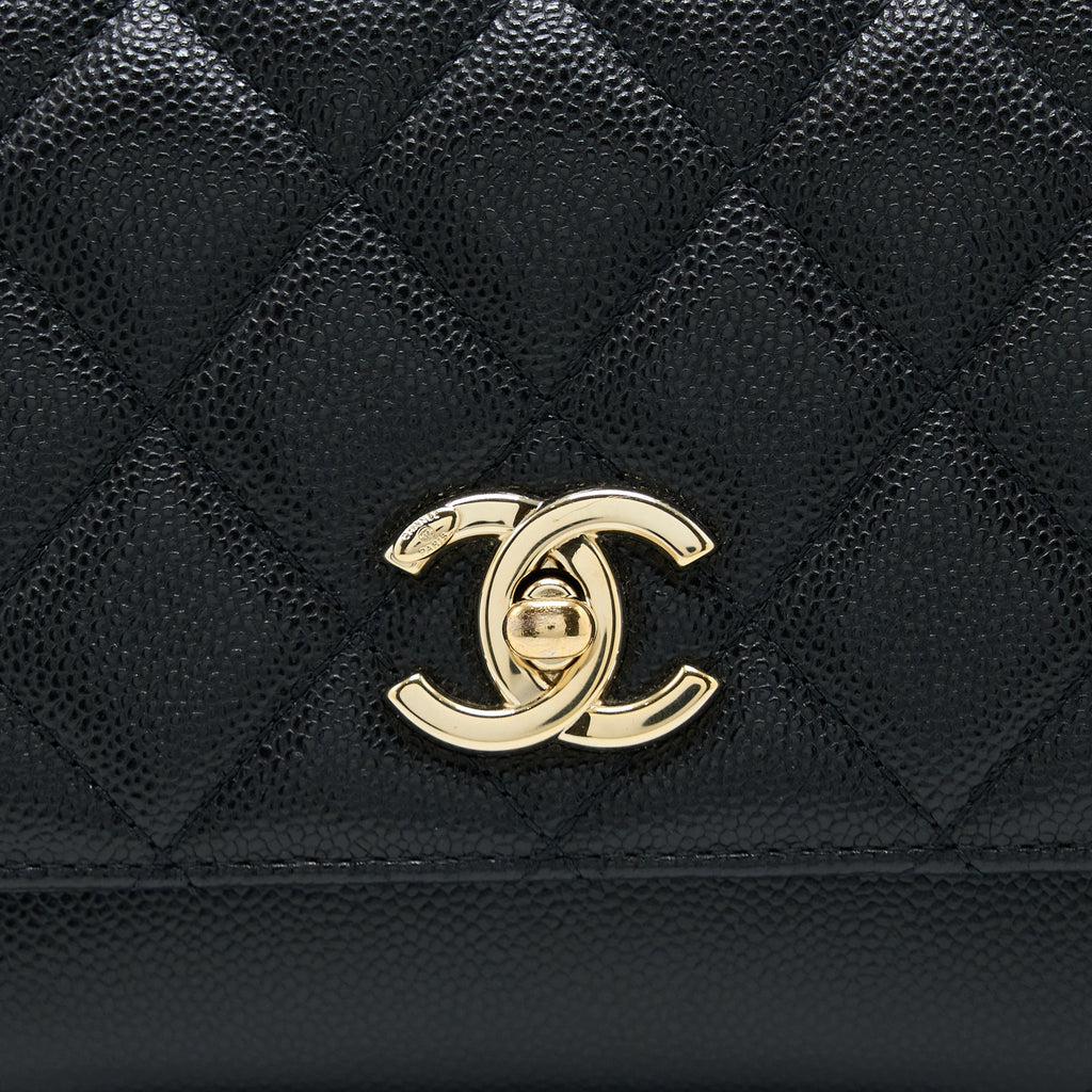 CHANEL SMALL BUSINESS AFFINITY CAVIAR BLACK LGHW (MICROCHIP)