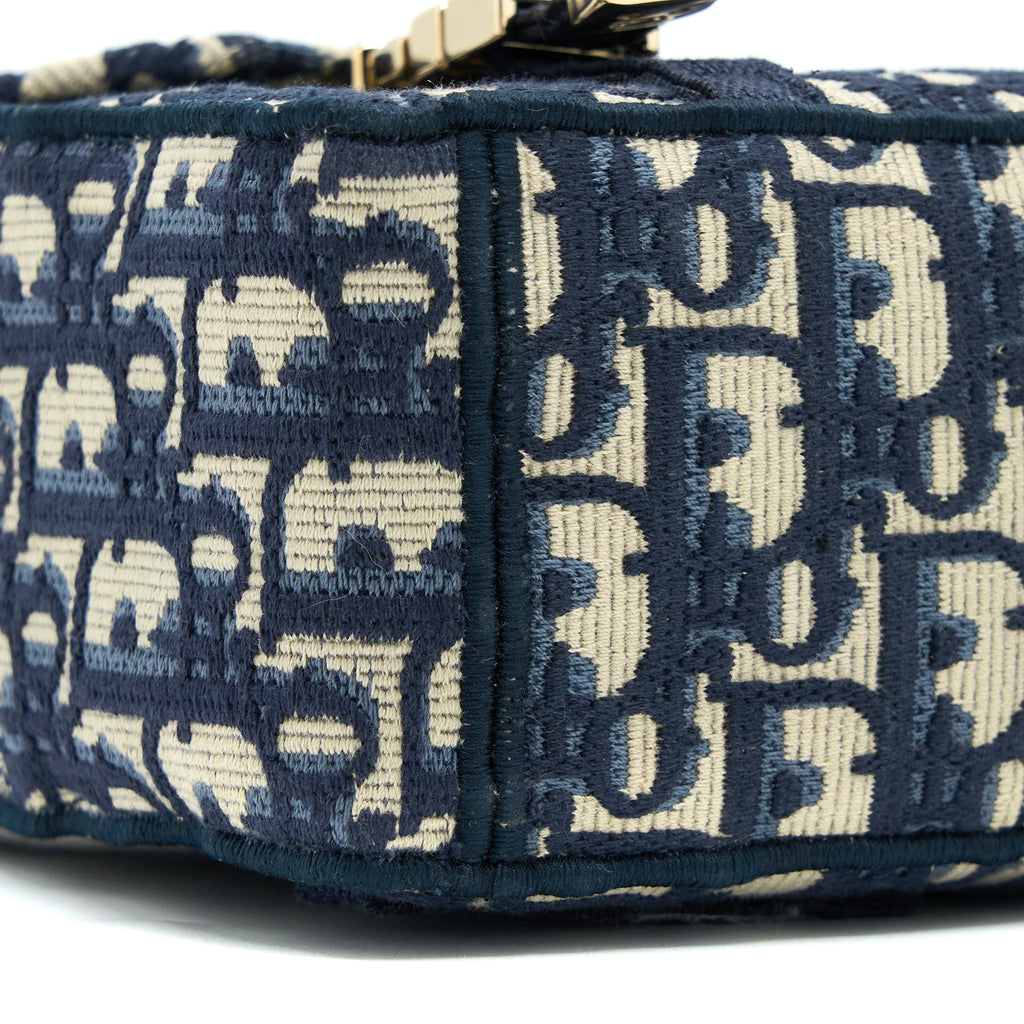 DIOR SMALL DIORCAMP BAG BLUE OBLIQUE EMBROIDERY LGHW
