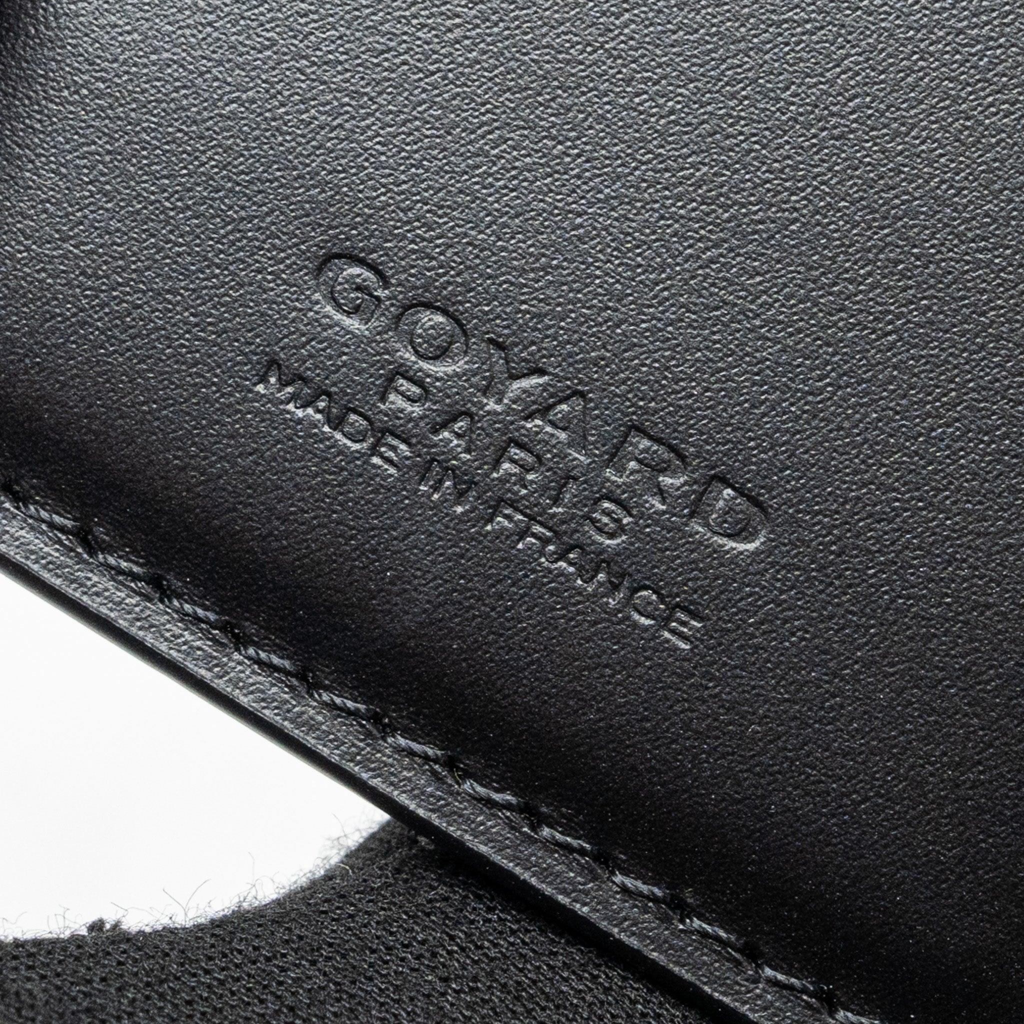 GOYARD SAINT-PIERRE CARD WALLET GOYARDINE CANVAS/CALFSKIN BLACK