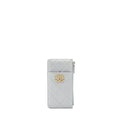 CHANEL 19 PHONE AND CARD HOLDER SMALL POUCH LAMBSKIN GREY GHW