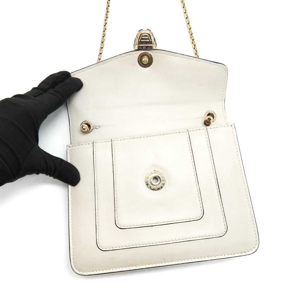 BVLGARI SERPENTI FOREVER CROSSBODY BAG WHITE LGHW