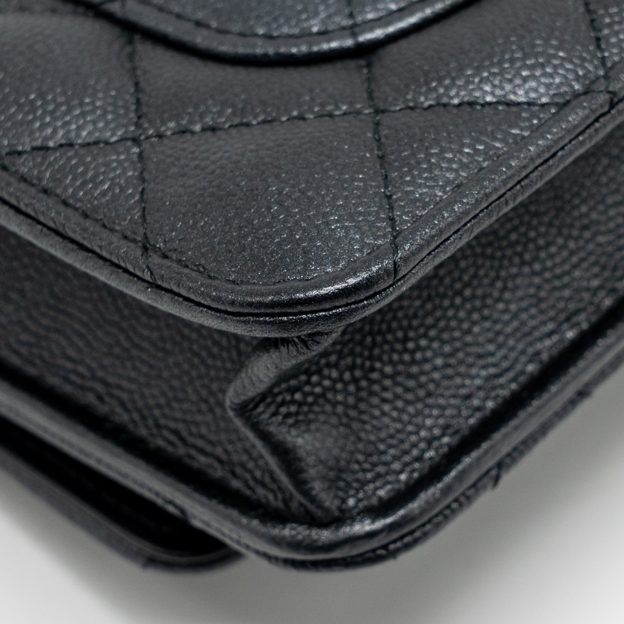 CHANEL 23B WALLET ON CHAIN WITH ADJUSTABLE CHAIN CAVIAR BLACK GHW (MICROCHIP)