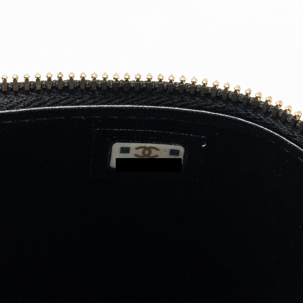 CHANEL TOP HANDLE LONG VANITY CASE LAMBSKIN BLACK LGHW (MICROCHIP)