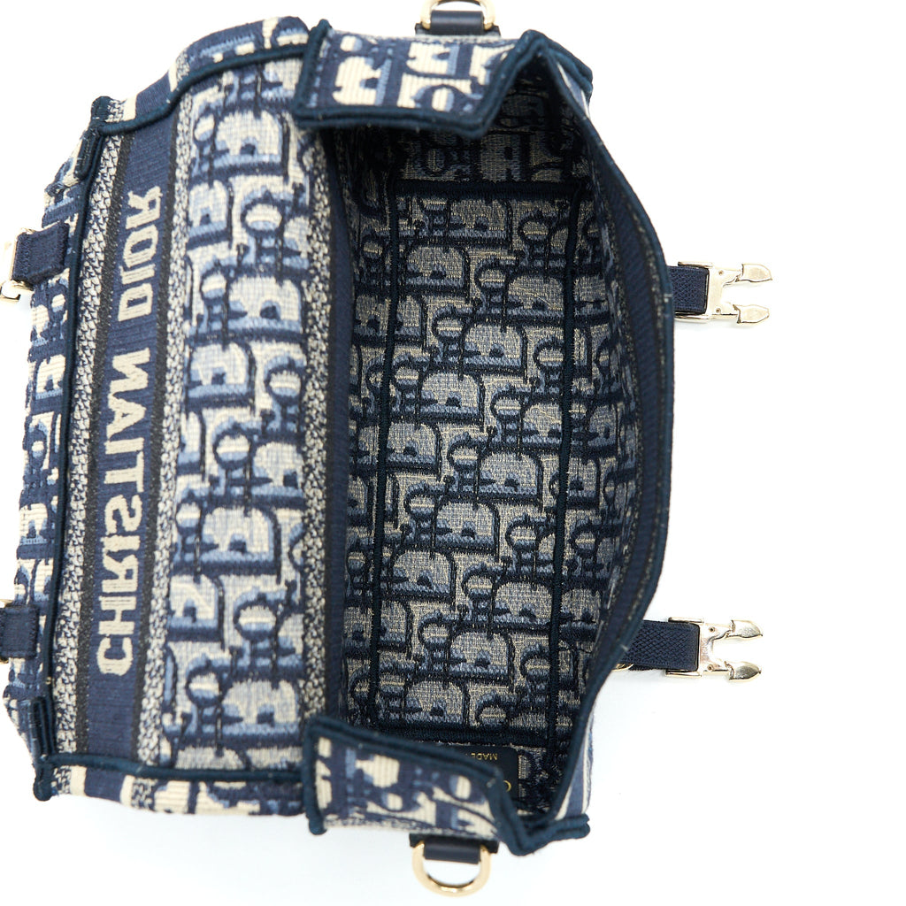 DIOR SMALL DIORCAMP BAG BLUE OBLIQUE EMBROIDERY LGHW