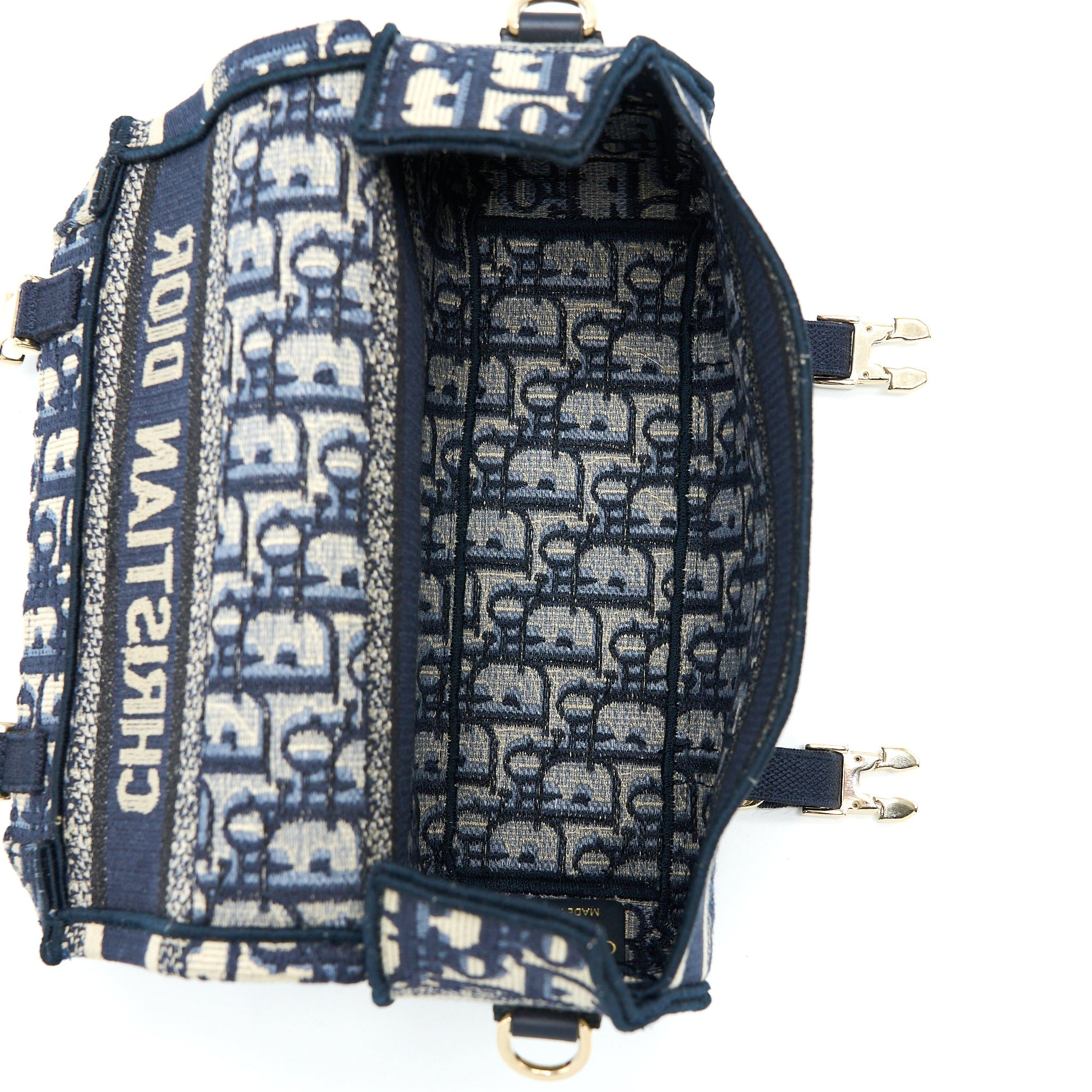 DIOR SMALL DIORCAMP BAG BLUE OBLIQUE EMBROIDERY LGHW