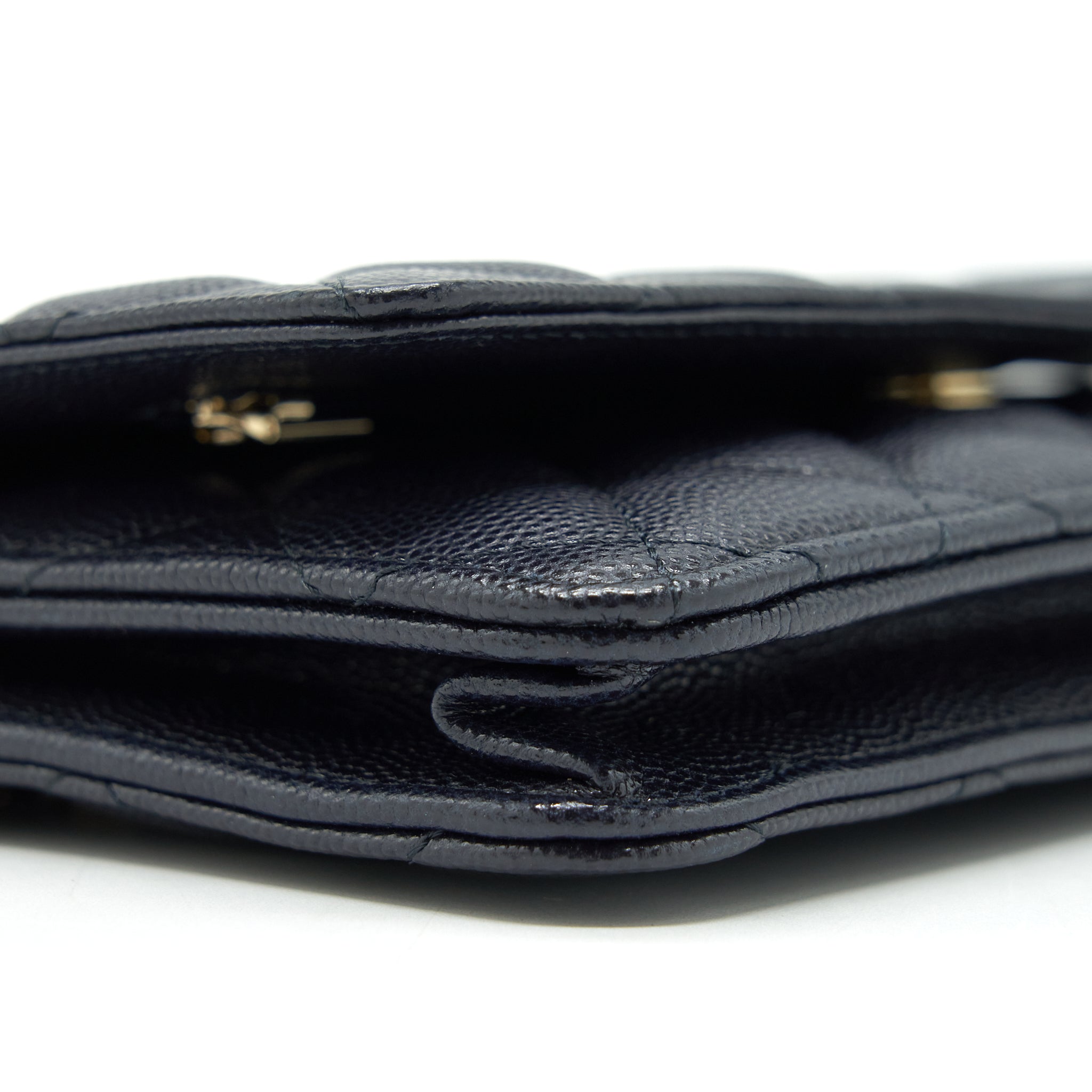 CHANEL CLASSIC WALLET ON CHAIN CAVIAR NAVY BLUE LGHW
