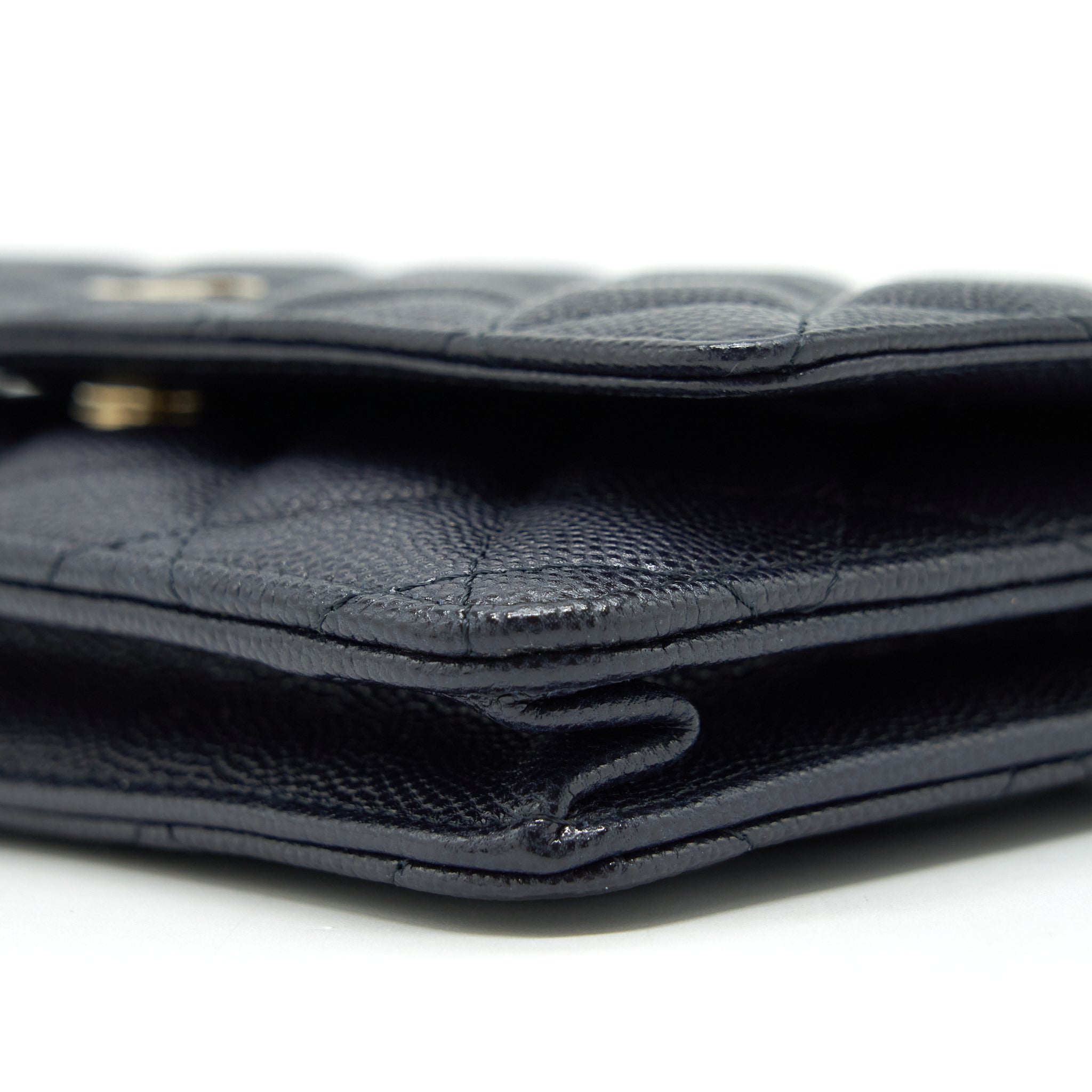 CHANEL CLASSIC WALLET ON CHAIN CAVIAR NAVY BLUE LGHW