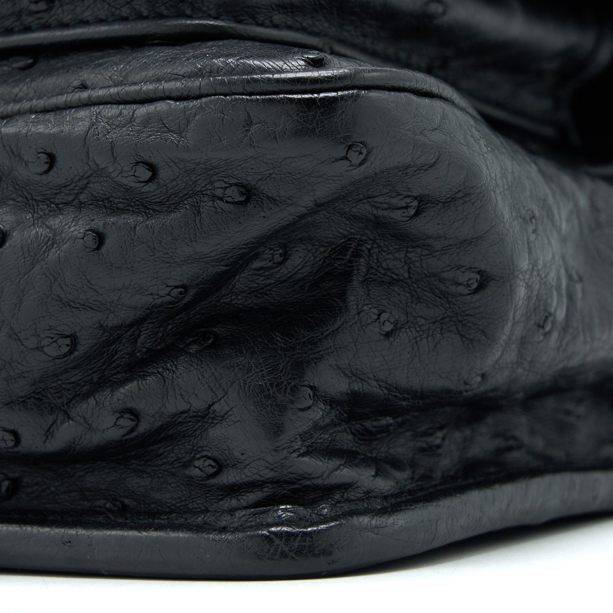 SAINT LAURENT NIKI BABY OSTRICH BLACK GHW