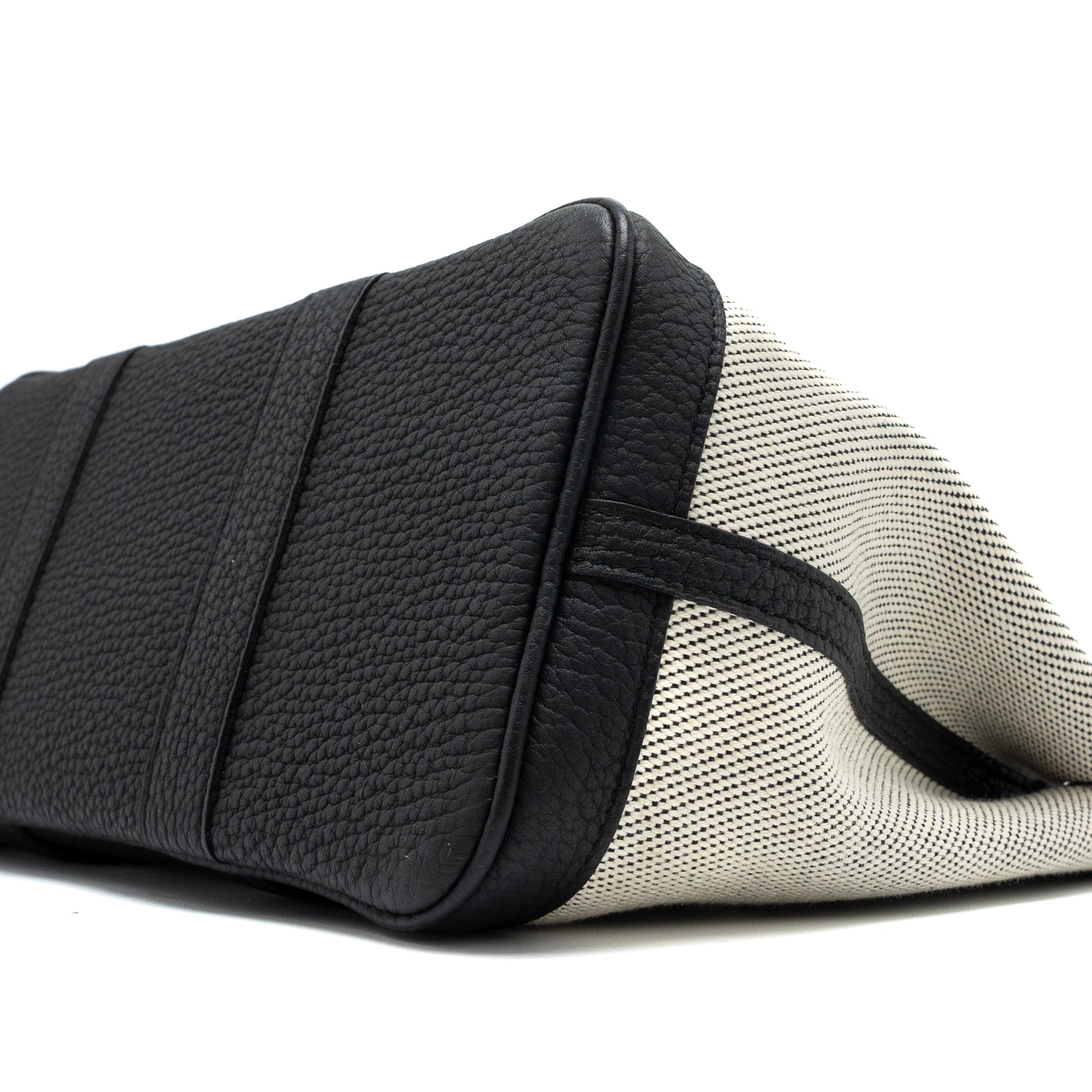 HERMES GARDEN PARTY 30 CANVAS/NEGONDA ECRU/BLACK SHW