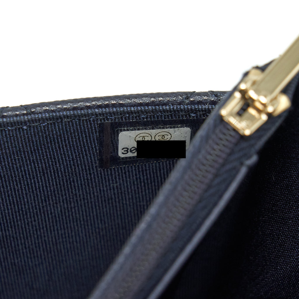 CHANEL CLASSIC WALLET ON CHAIN CAVIAR NAVY BLUE LGHW