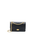 CHANEL SMALL 2.55 REISSUE FLAP BAG AGED CALFSKIN BLACK BRUSHED GHW (MICROCHIP)