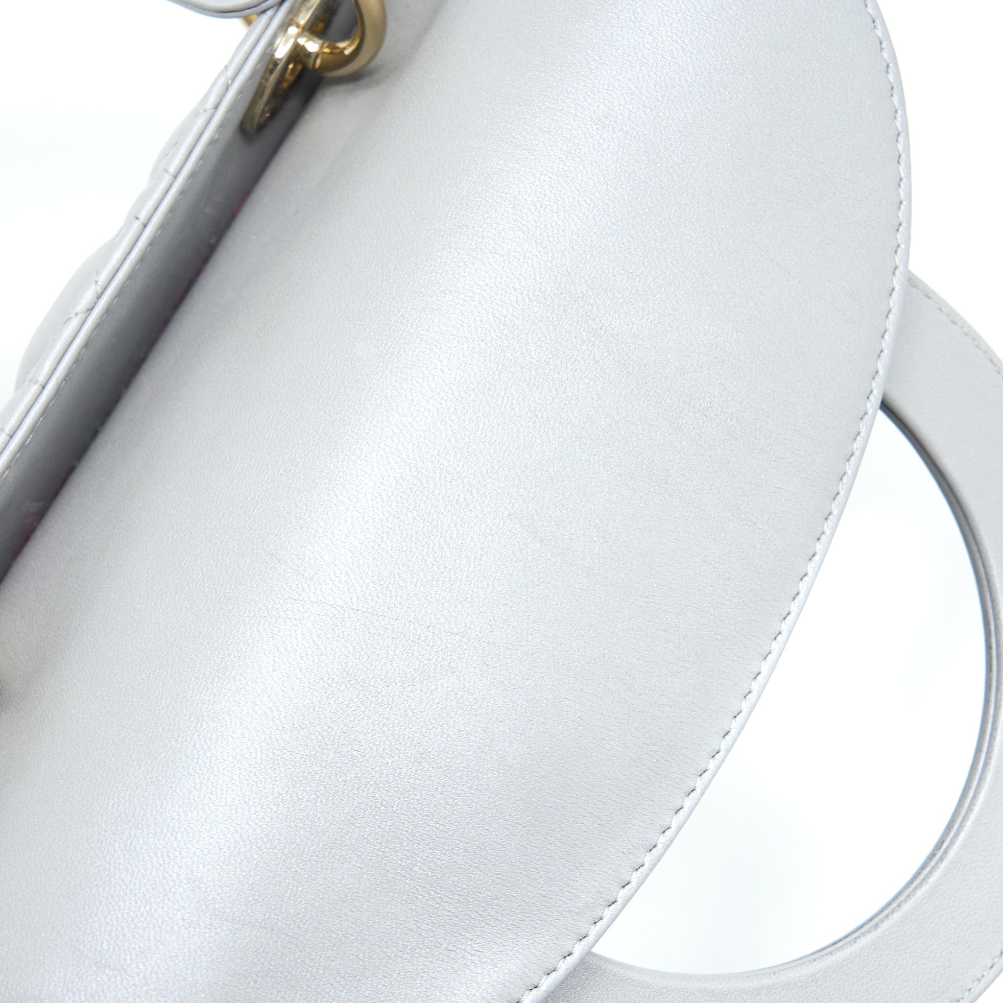 DIOR MEDIUM LADY DIOR LAMBSKIN GREY LGHW
