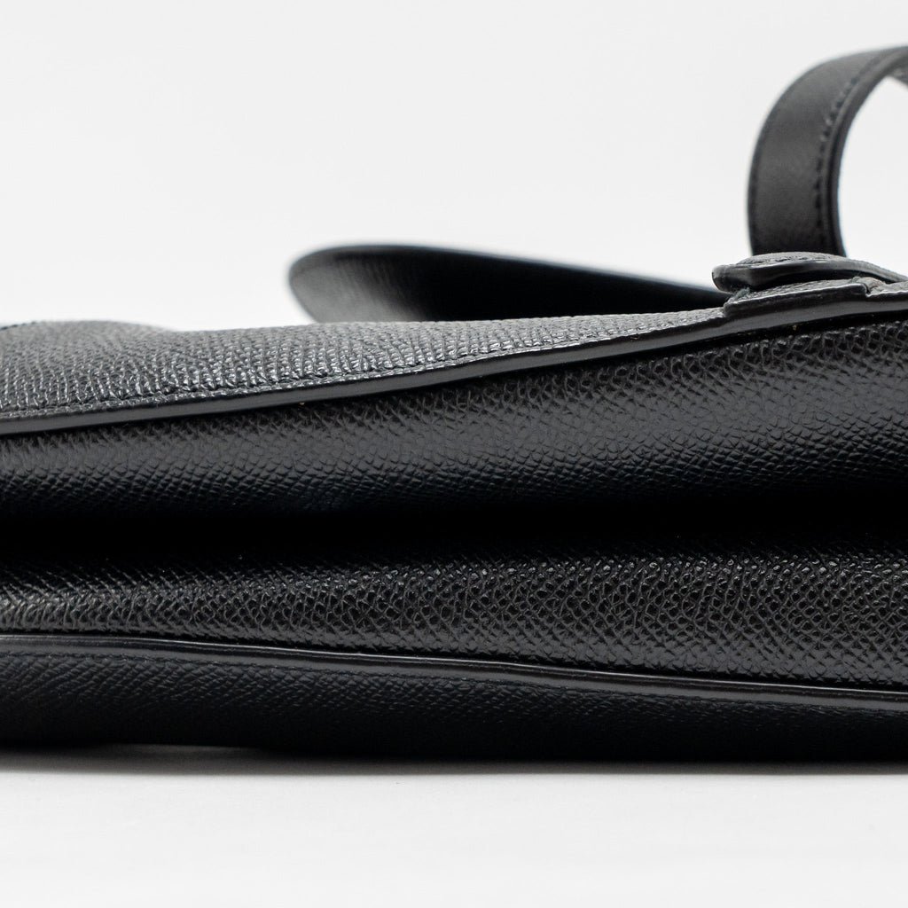 DIOR SADDLE BAG WITH STRAP GRAINED CALFSKIN BLACK GHW