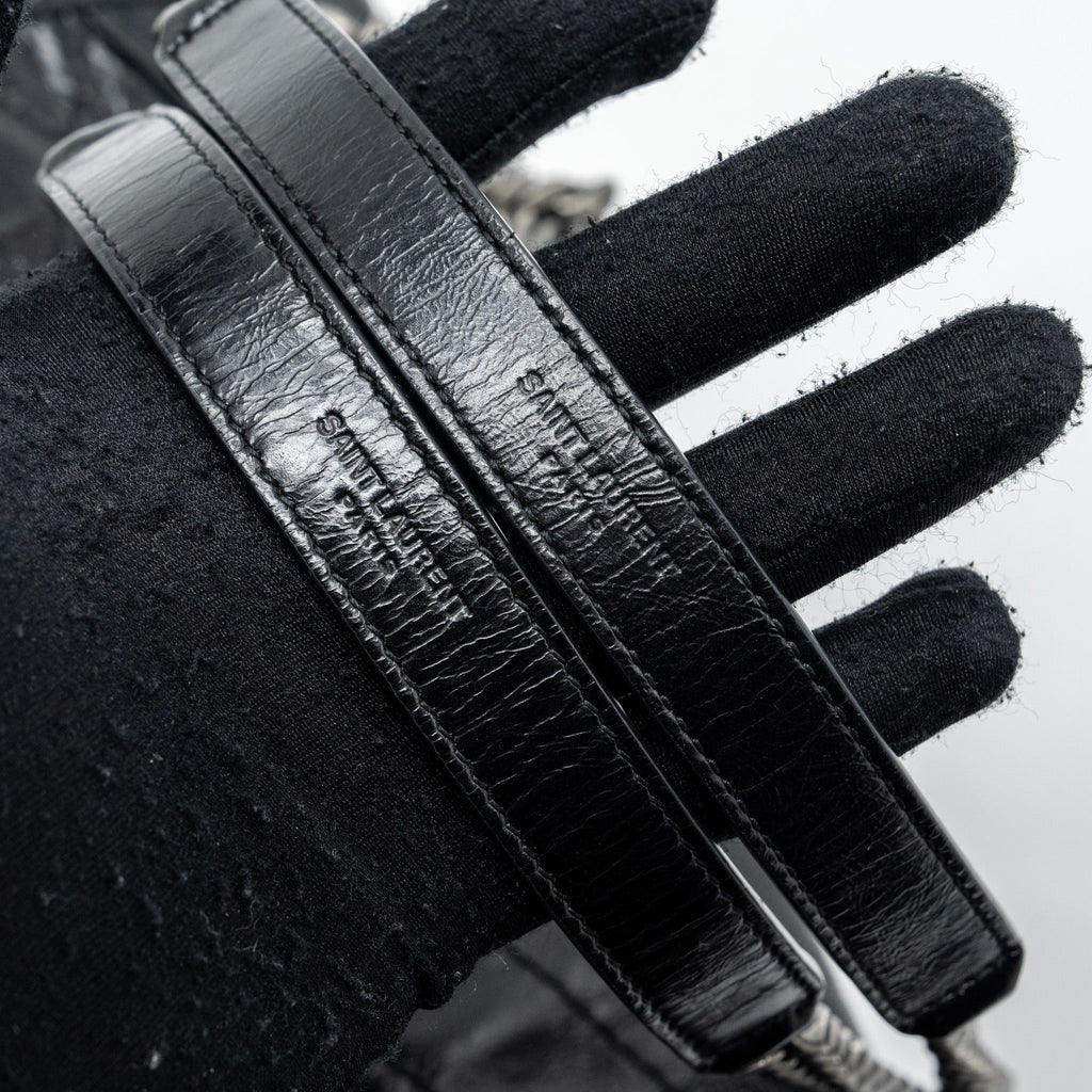 SAINT LAURENT MEDIUM NIKI CALFSKIN LEATHER BLACK SHW