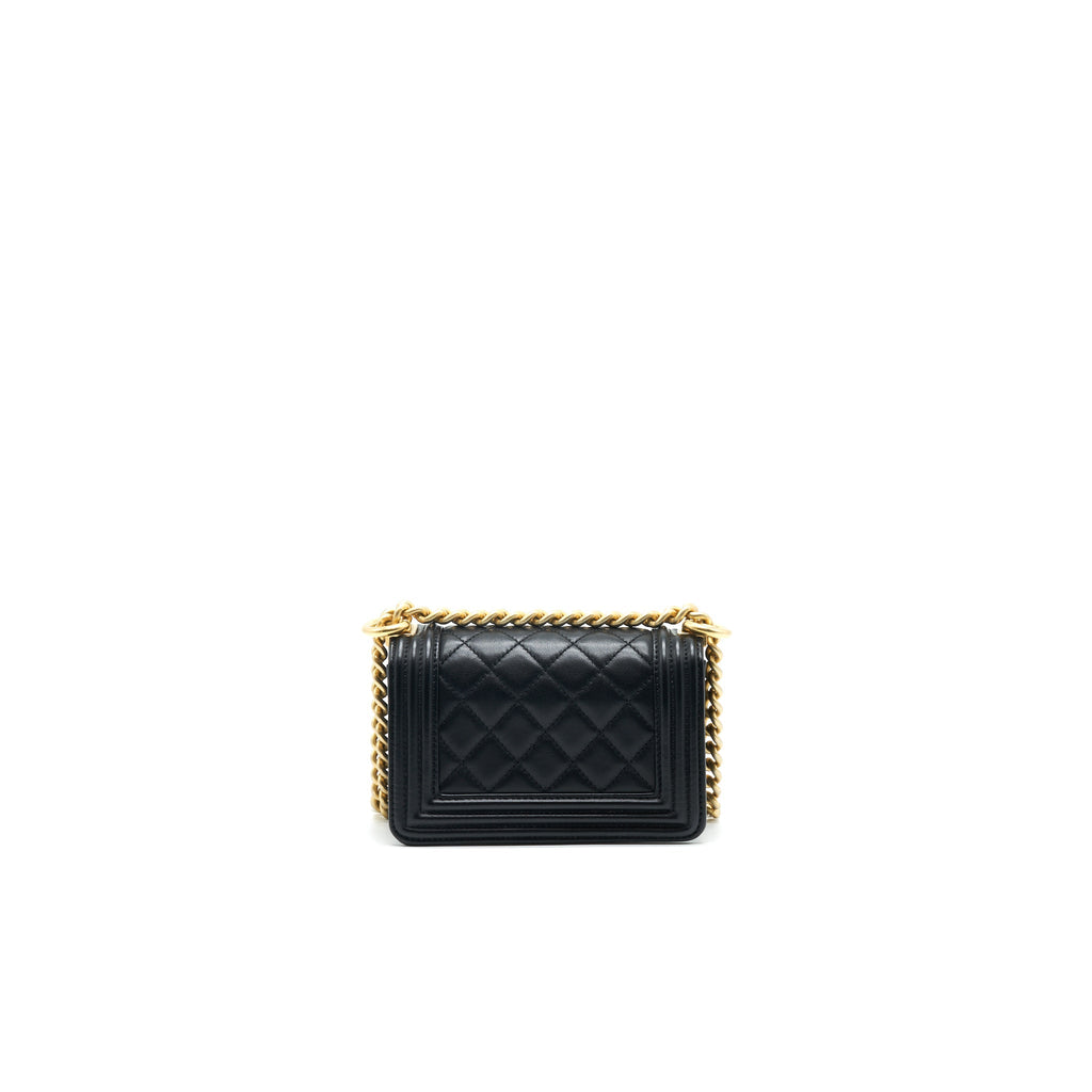 CHANEL BOY EXTRA MINI LAMBSKIN IN BLACK GHW