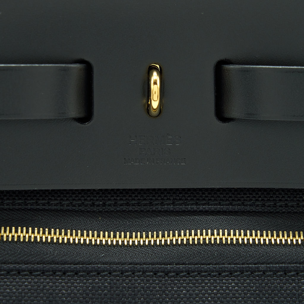HERMES HERBAG 31 ZIP BAG BLACK GHW