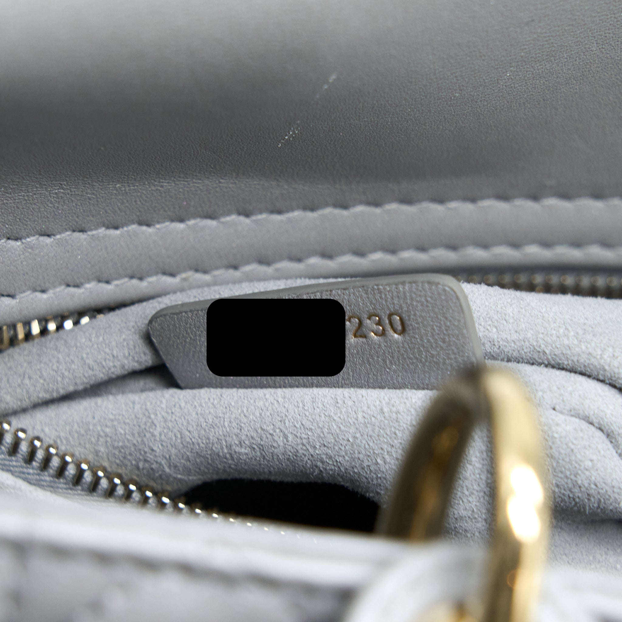 DIOR MEDIUM LADY DIOR LAMBSKIN GREY LGHW