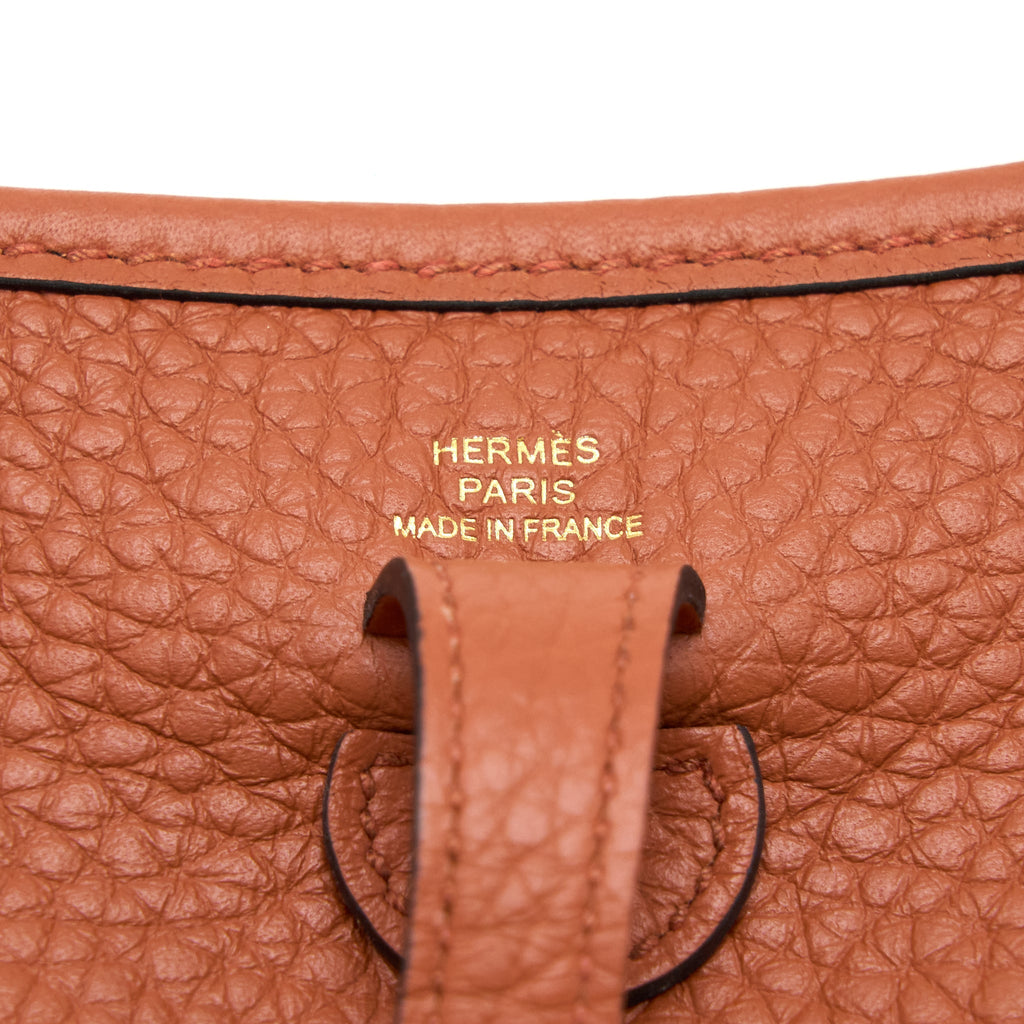 HERMES MINI EVELYNE CLEMENCE CULVRE WITH MULTICOLOUR STRAP GHW