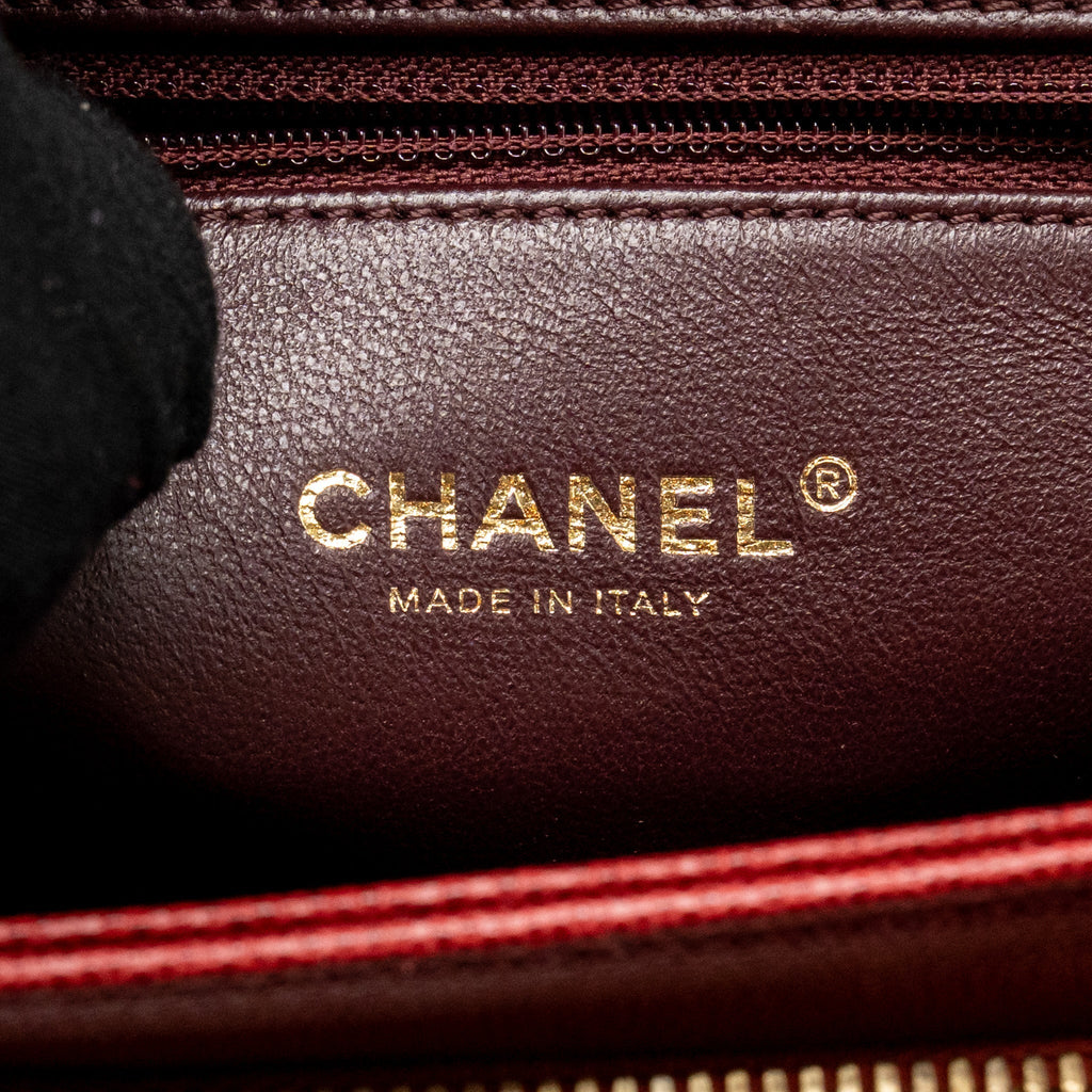CHANEL LARGE BUSINESS AFFINITY CAVIAR RED LGHW