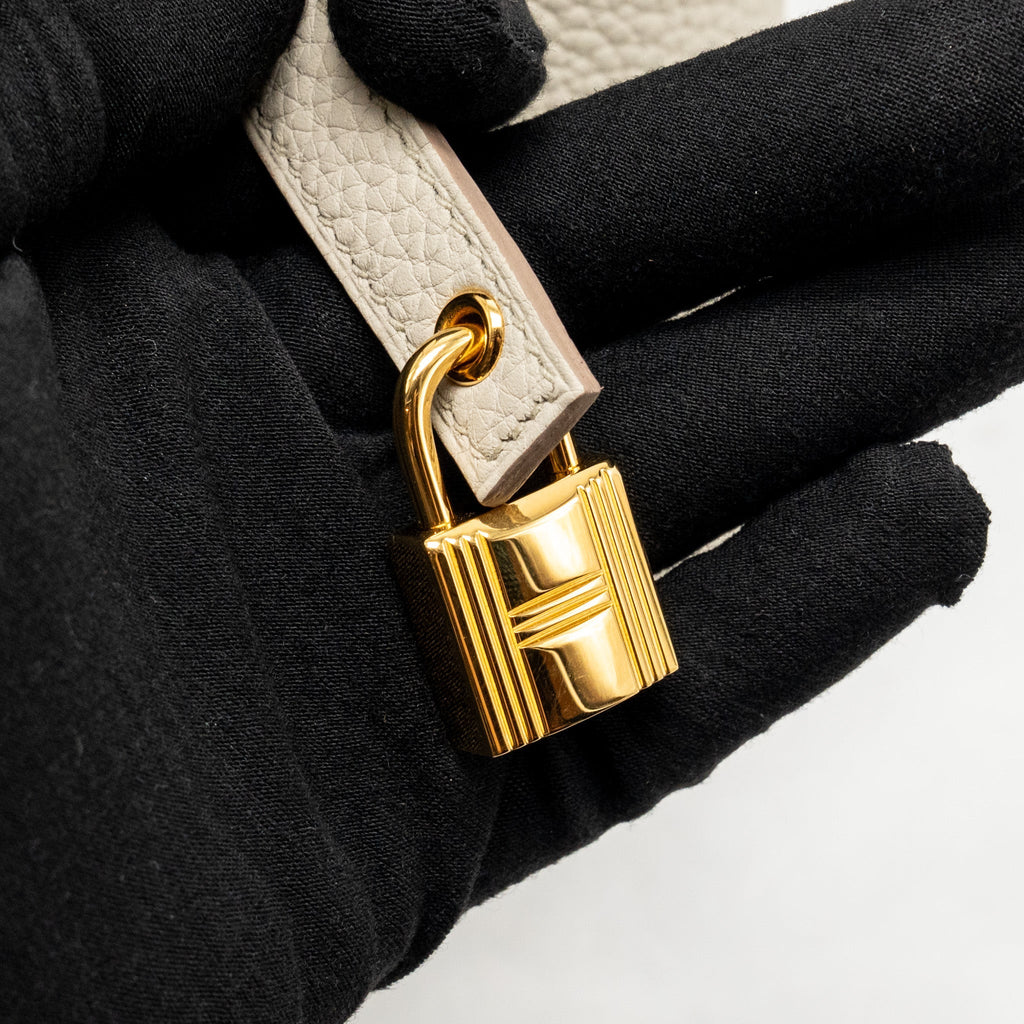 HERMES PICOTIN 18 TOUCH LOCK BAG CLEMENCE / OSTRICH BETON GHW