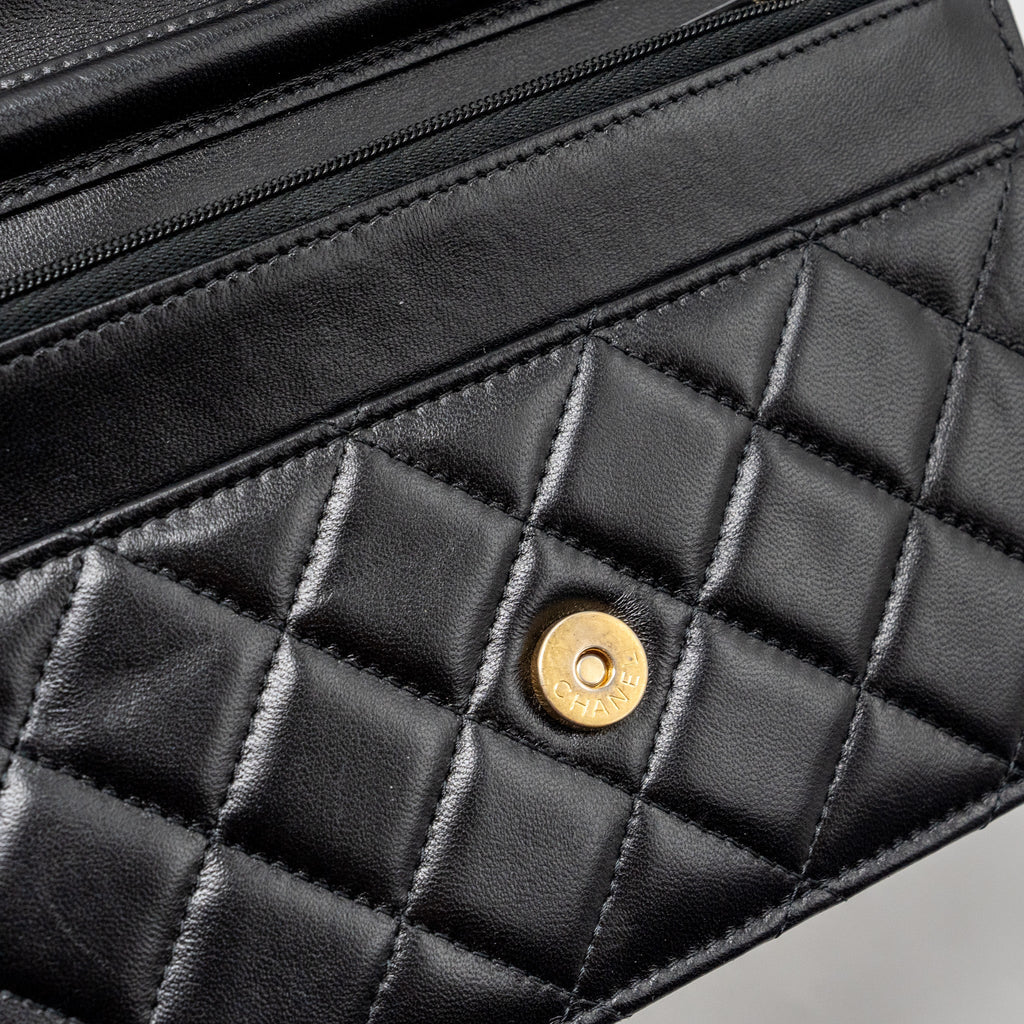 CHANEL CLASSIC WALLET ON CHAIN WITH CHARMS LAMBSKIN BLACK GHW