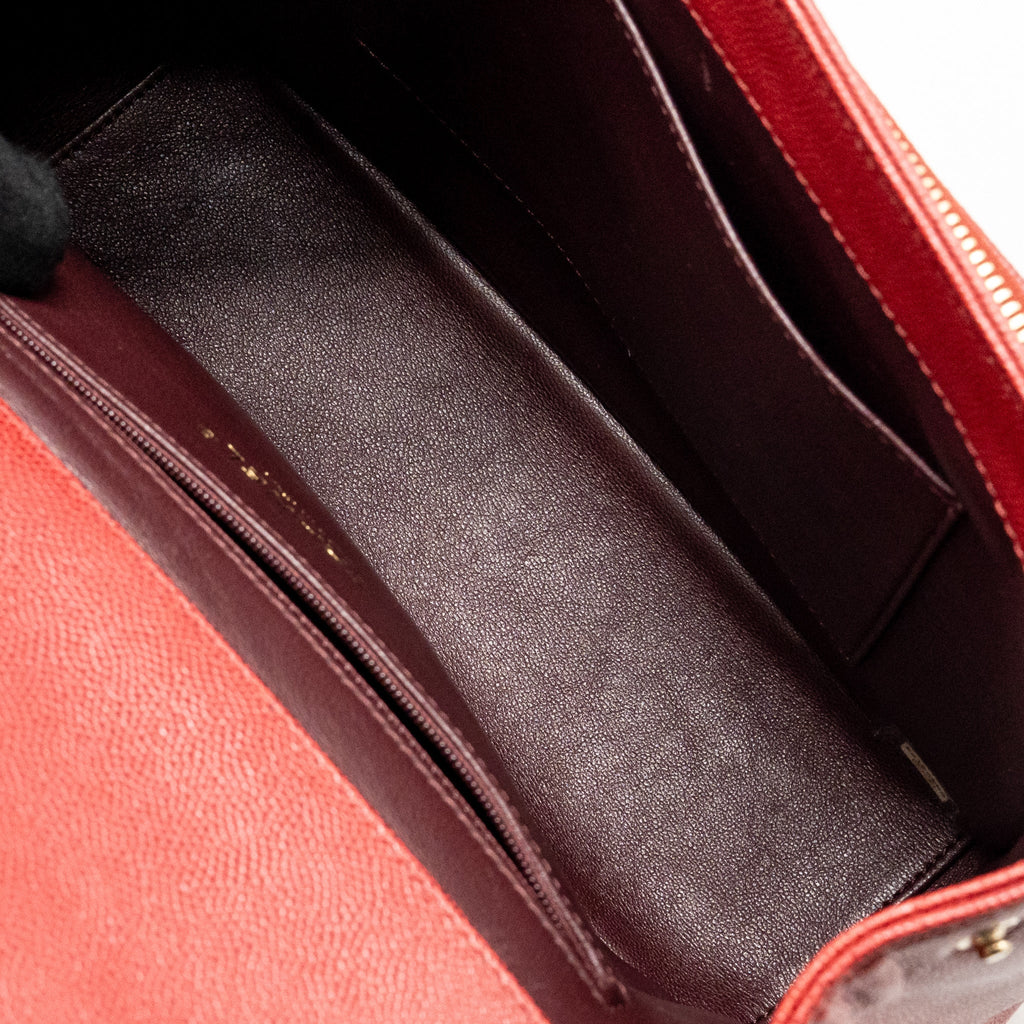 CHANEL LARGE BUSINESS AFFINITY CAVIAR RED LGHW