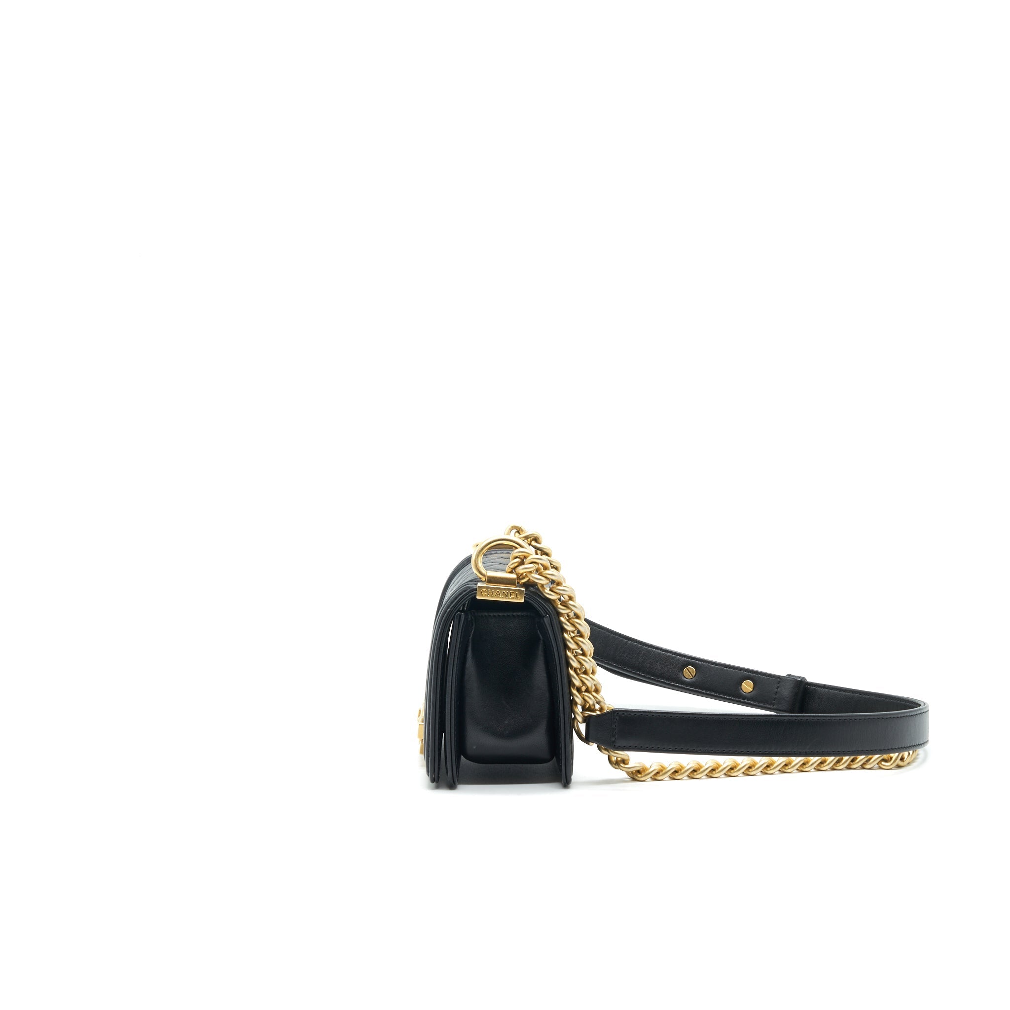 CHANEL BOY EXTRA MINI LAMBSKIN IN BLACK GHW