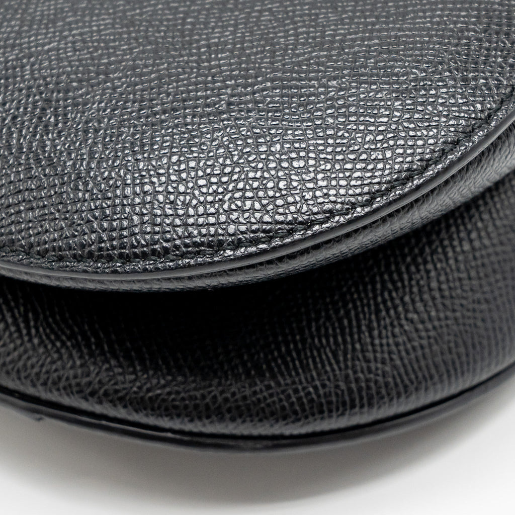 DIOR SADDLE BAG WITH STRAP GRAINED CALFSKIN BLACK GHW