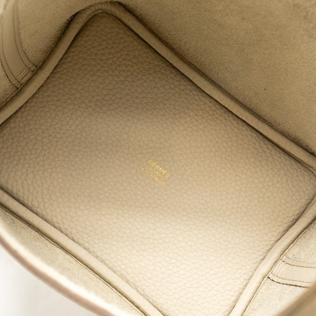 HERMES PICOTIN 18 TOUCH LOCK BAG CLEMENCE / OSTRICH BETON GHW