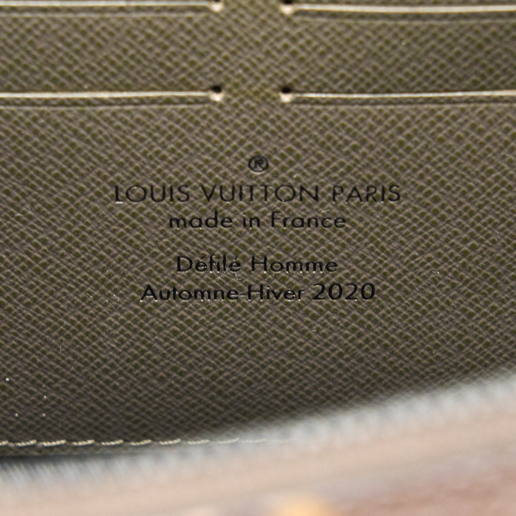 LOUIS VUITTON SOFT TRUNK WALLET TAIGA/MONOGRAM CANVAS KHAKI GREEN BLACK HARDWARE