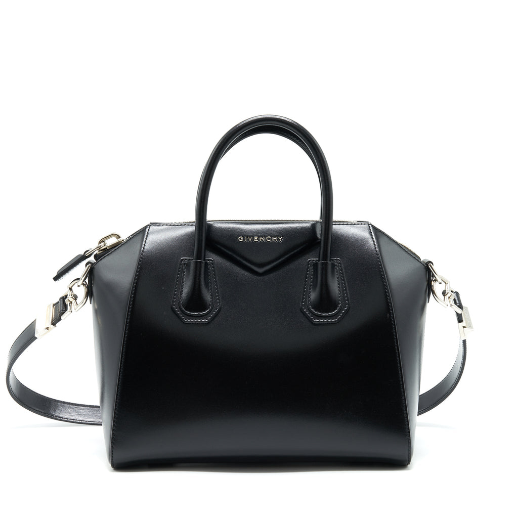 GIVENCHY SMALL ANTIGONA TOTE BAG BOX CALFSKIN BLACK SHW