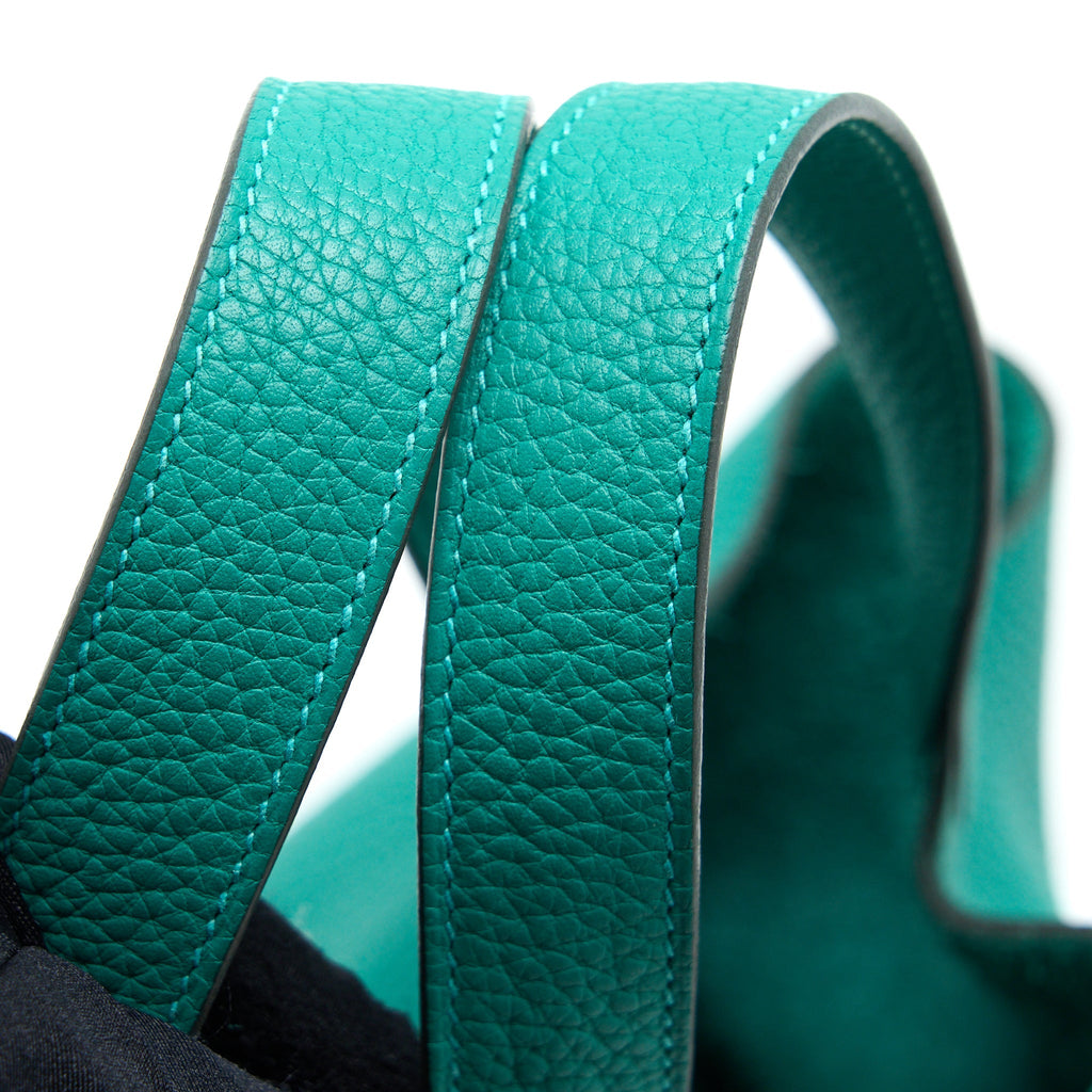HERMES PICOTIN 18 LOCK BAG CLEMENCE VERT VERTIGO SHW