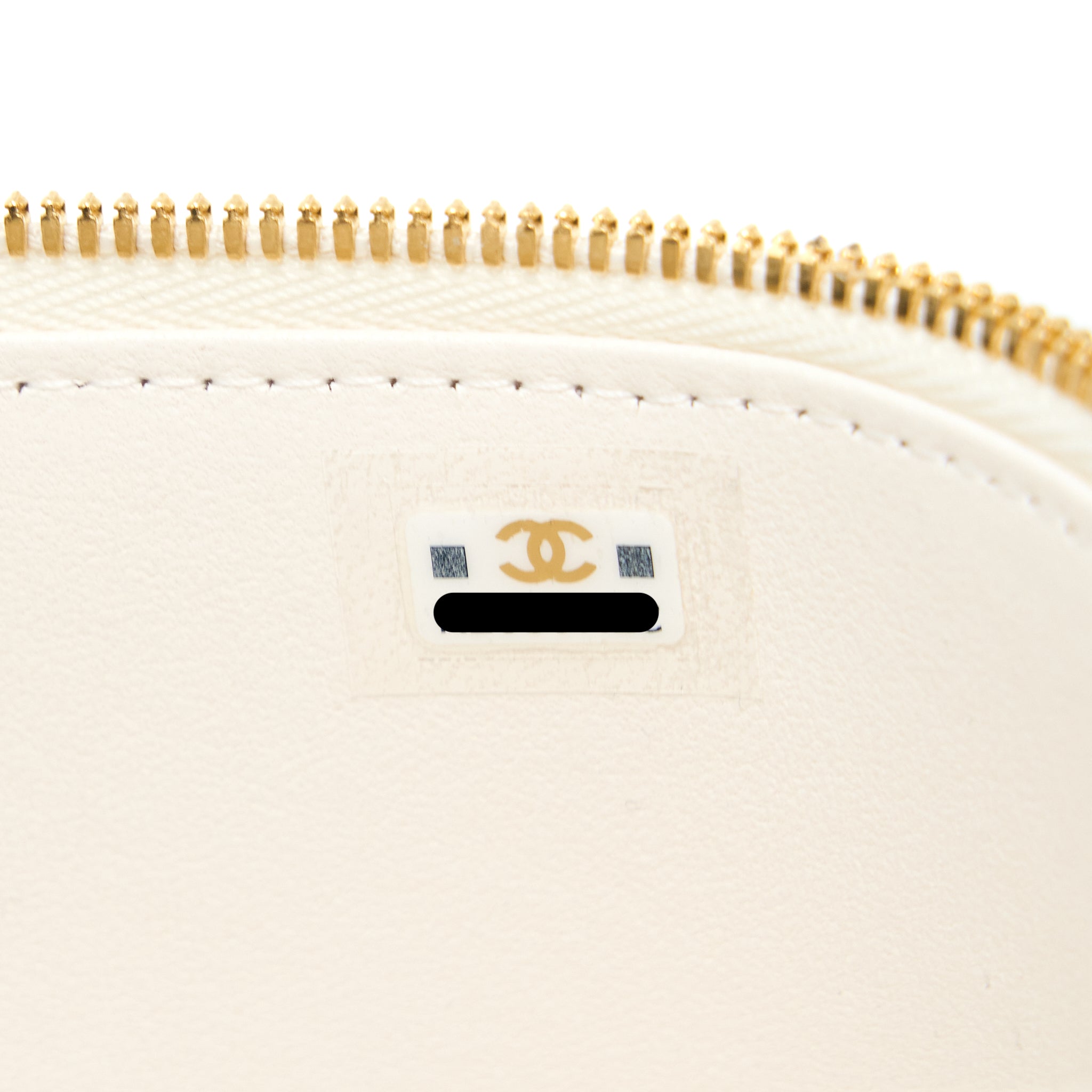 CHANEL LONG VANITY WITH COCO LETTER CHAIN LAMBSKIN WHITE GHW