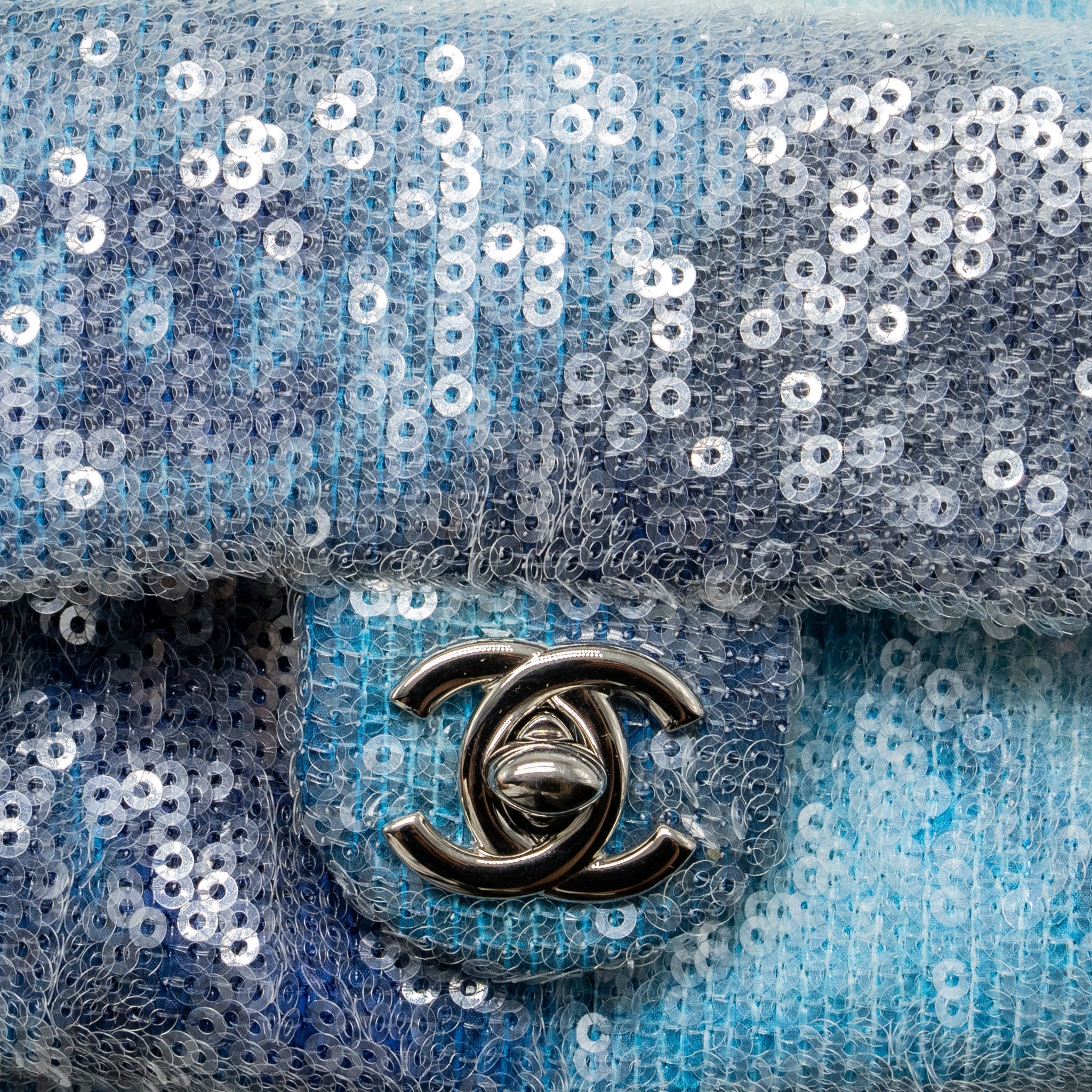 CHANEL MINI BACKPACK SEQUINS MULTICOLOUR BLUE SHW